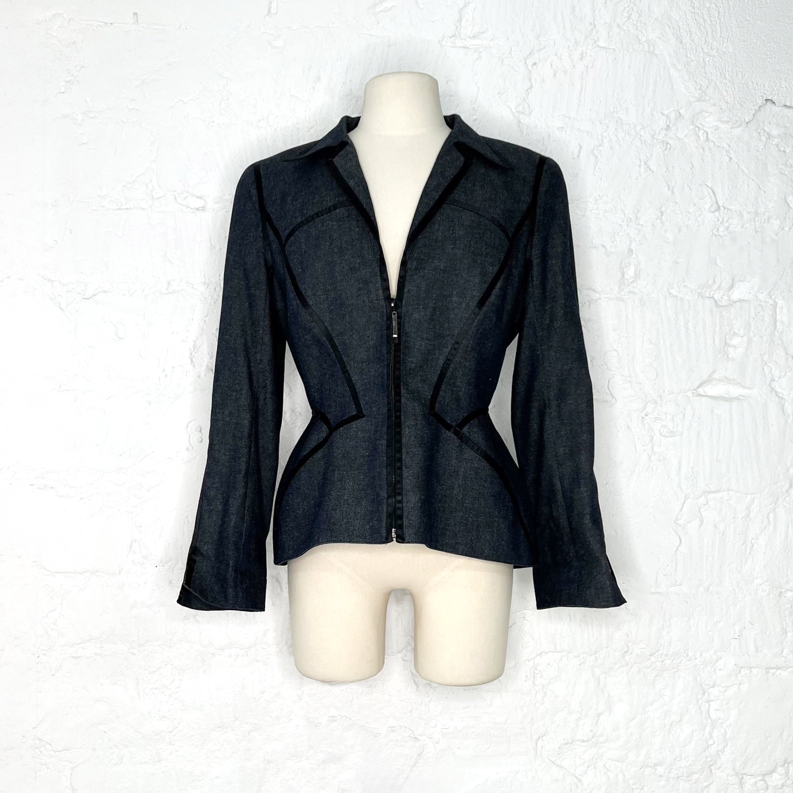 THIERRY MUGLER THIERRY MUGLER - Dark grey fitting Paris jacket - ALE PARIS Luxury Vintage