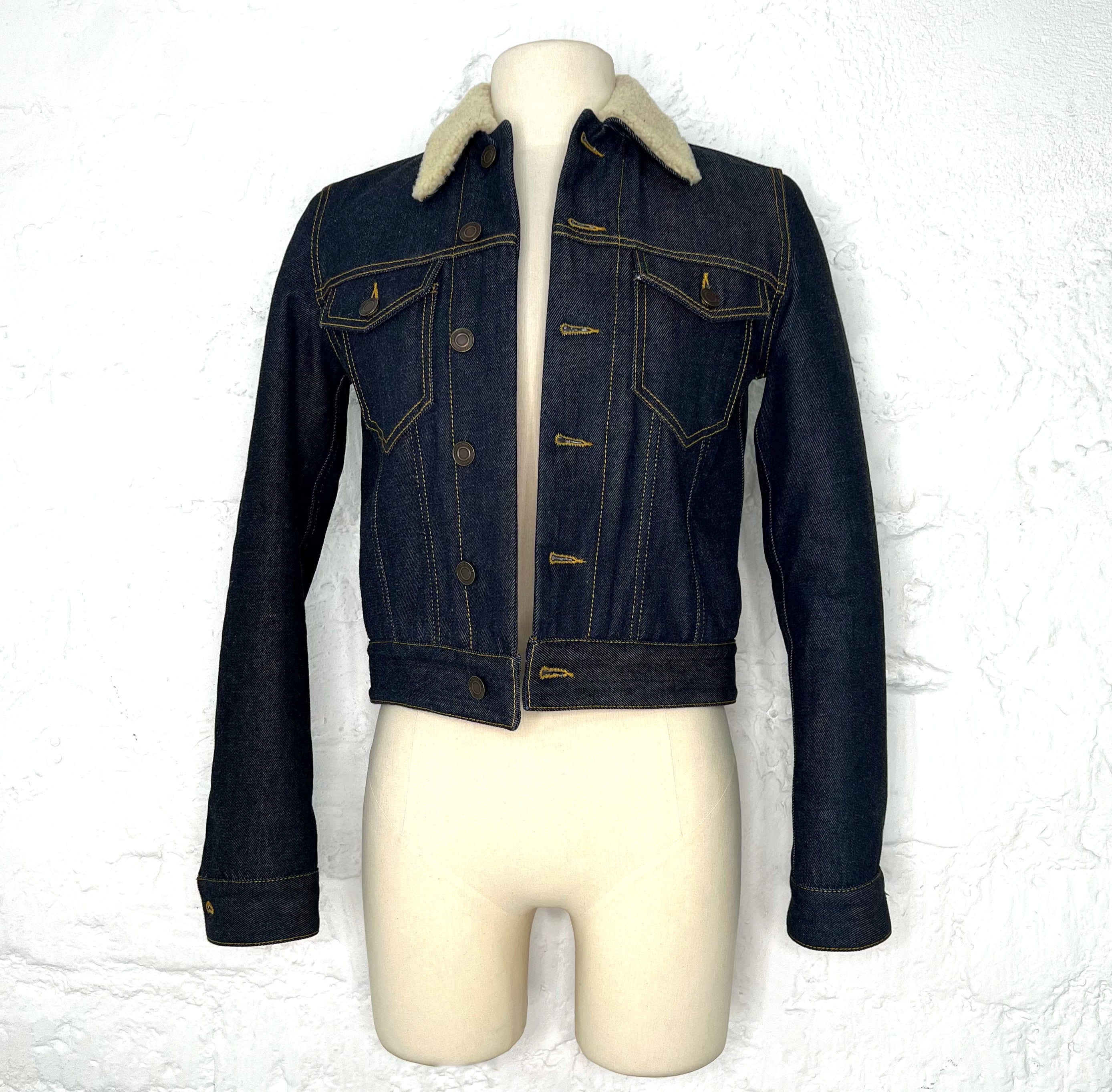 YVES SAINT LAURENT YVES SAINT LAURENT - Denim And Sheepskin Jacket - ALE PARIS Luxury Vintage