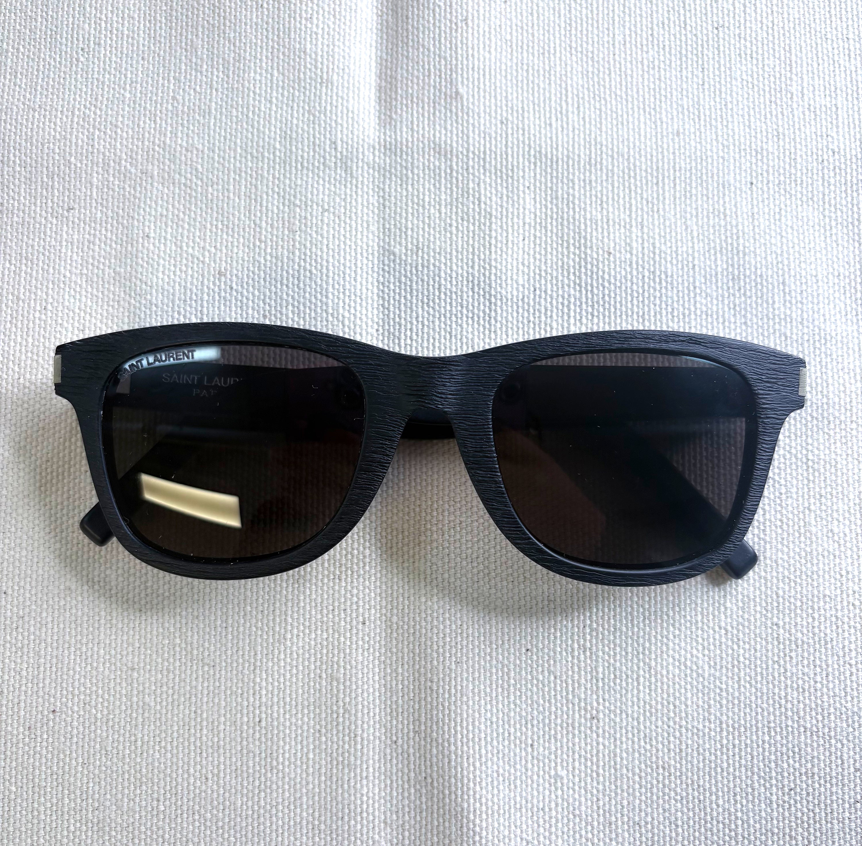 YVES SAINT LAURENT YVES SAINT LAURENT - Dark Grey Wood Sunglasses - ALE PARIS Luxury Vintage