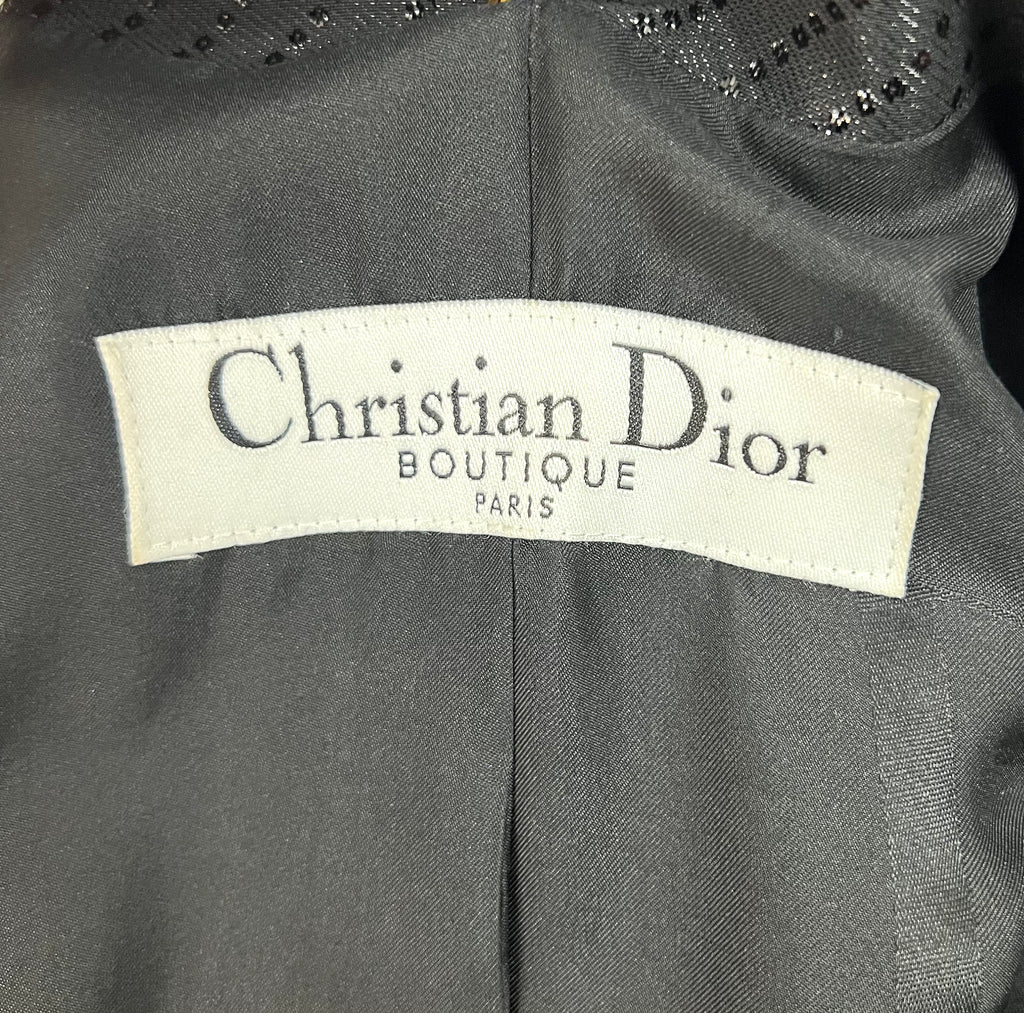 CHRISTIAN DIOR CHRISTIAN DIOR - Black Lurex Leather Jacket - ALE PARIS Luxury Vintage