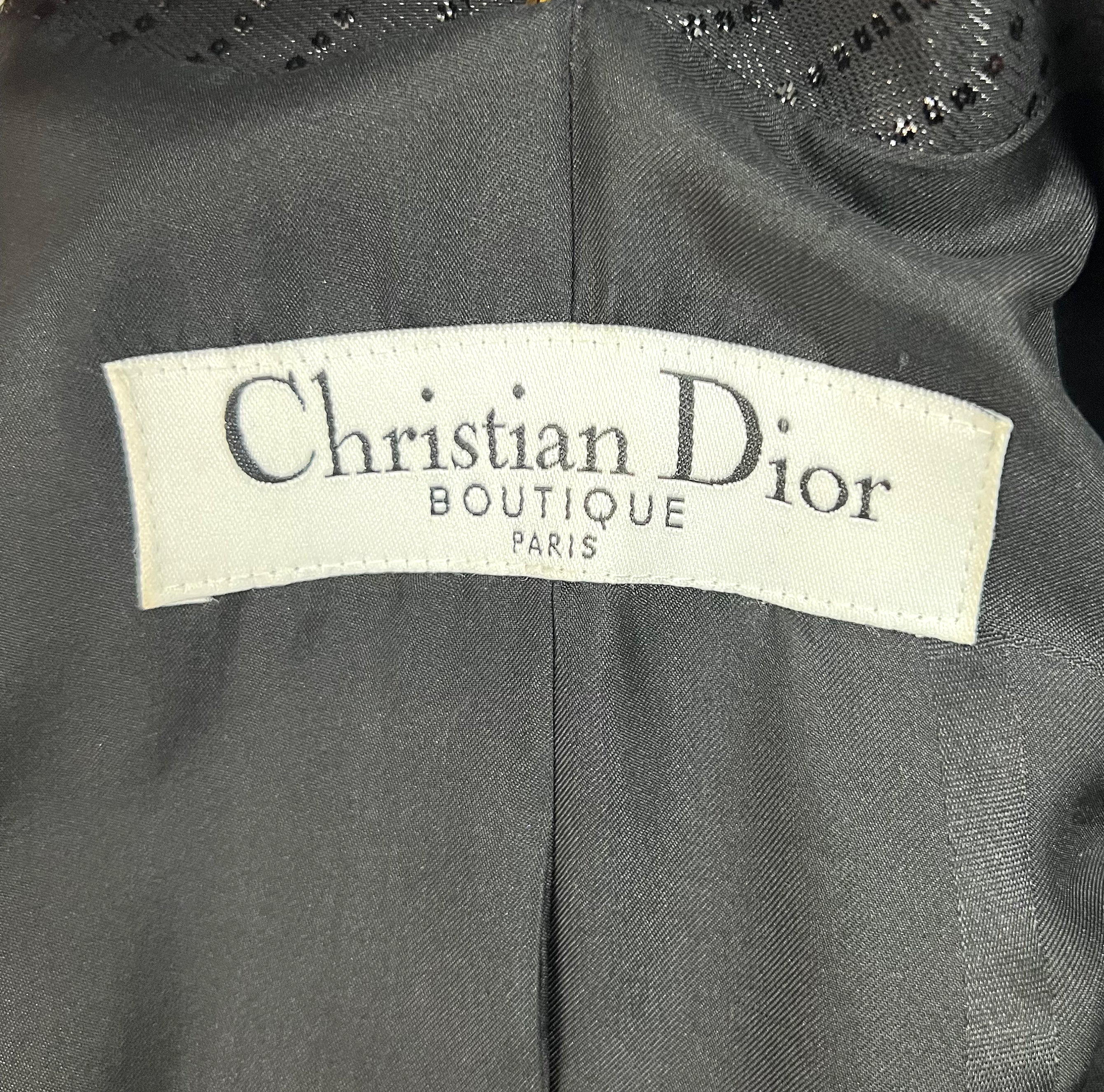 CHRISTIAN DIOR CHRISTIAN DIOR - Black Lurex Leather Jacket - ALE PARIS Luxury Vintage