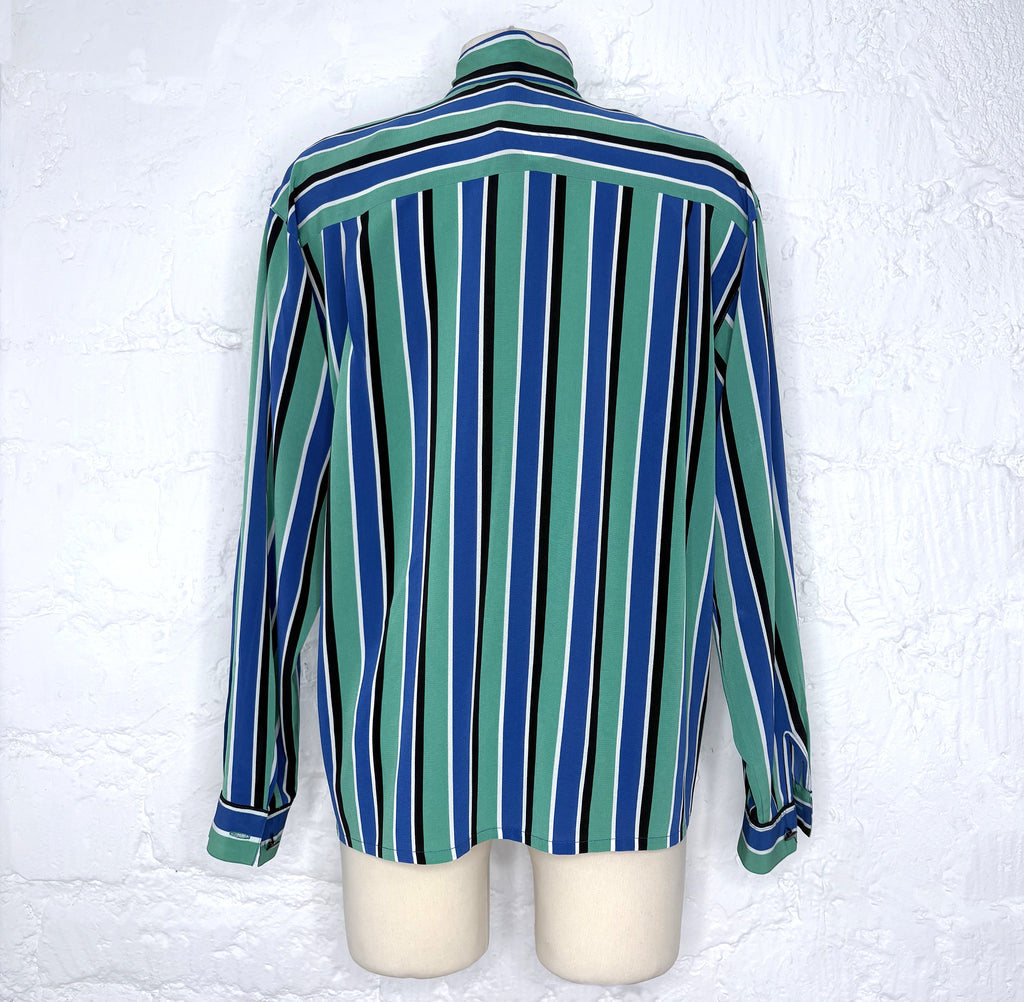 CHRISTIAN DIOR CHRISTIAN DIOR - Striped Blue Shirt - ALE PARIS Luxury Vintage