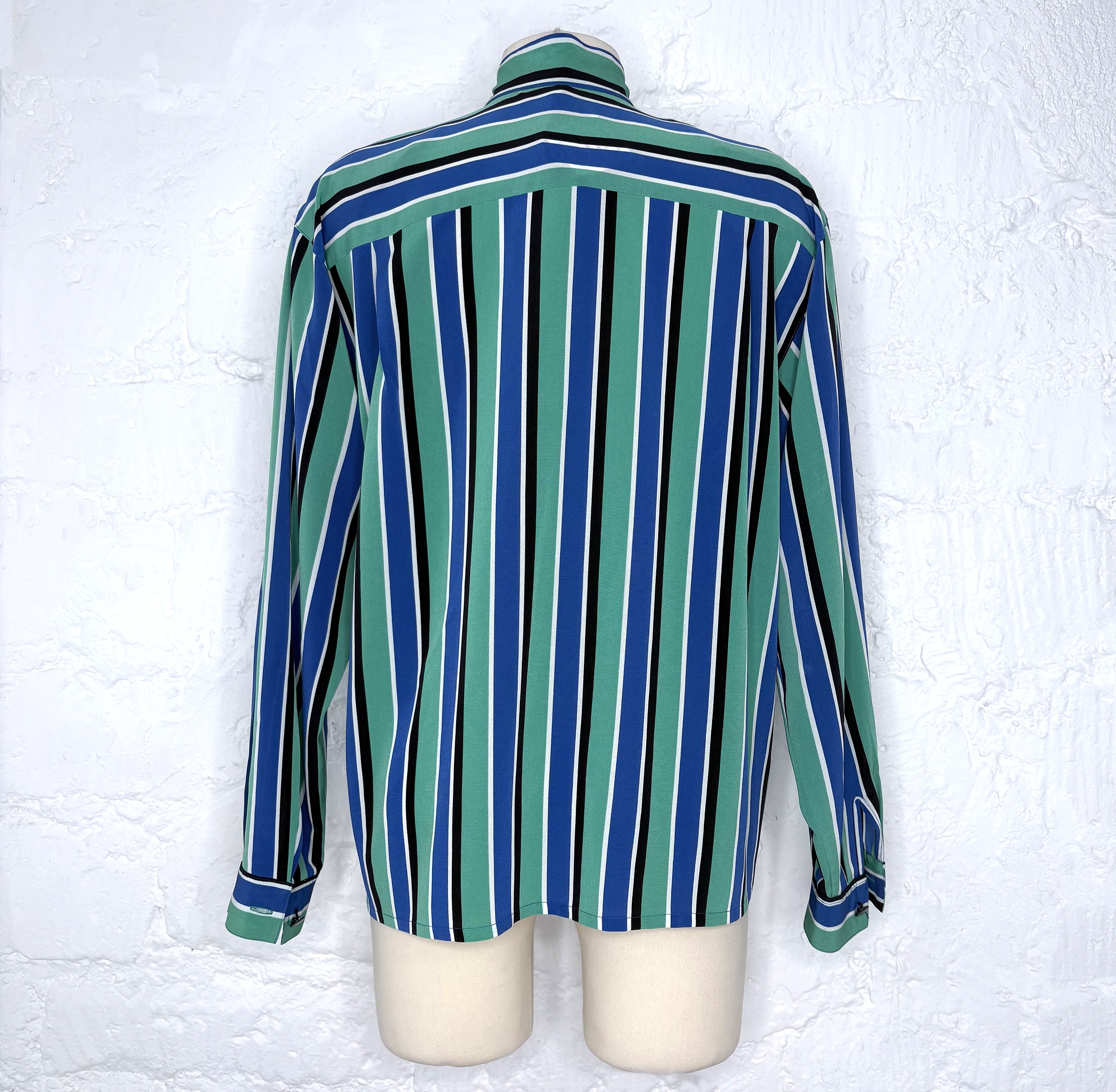 CHRISTIAN DIOR CHRISTIAN DIOR - Striped Blue Shirt - ALE PARIS Luxury Vintage