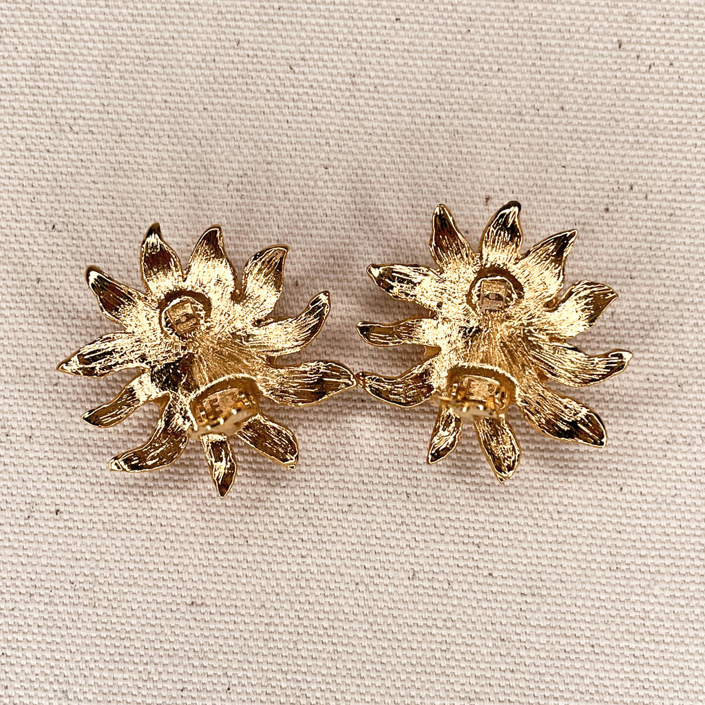 YVES SAINT LAURENT YVES SAINT LAURENT - Flower Clip Earrings - ALE PARIS Luxury Vintage