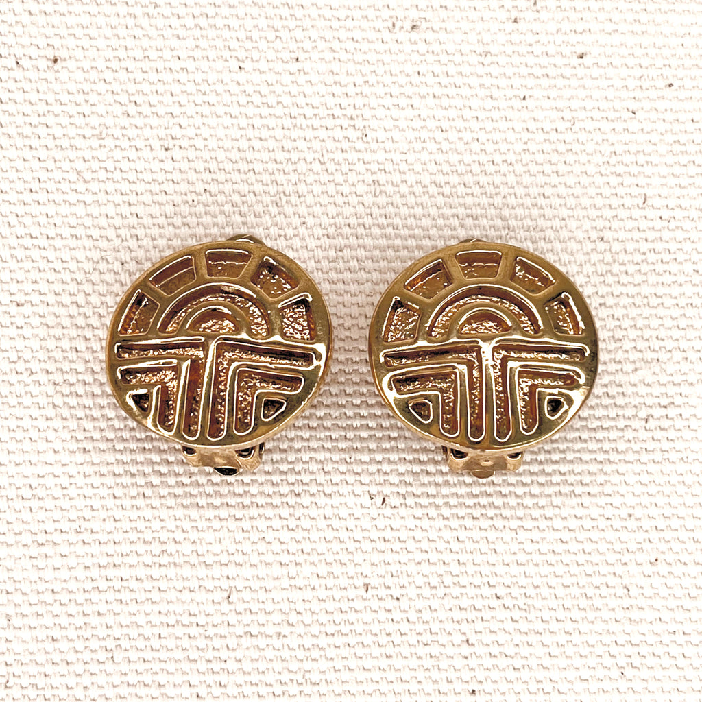 LOUIS FERAUD LOUIS FERAUD - Round Clip Earrings - ALE PARIS Luxury Vintage