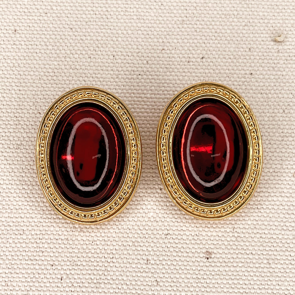 YVES SAINT LAURENT YVES SAINT LAURENT - Oval Clip Earrings - ALE PARIS Luxury Vintage
