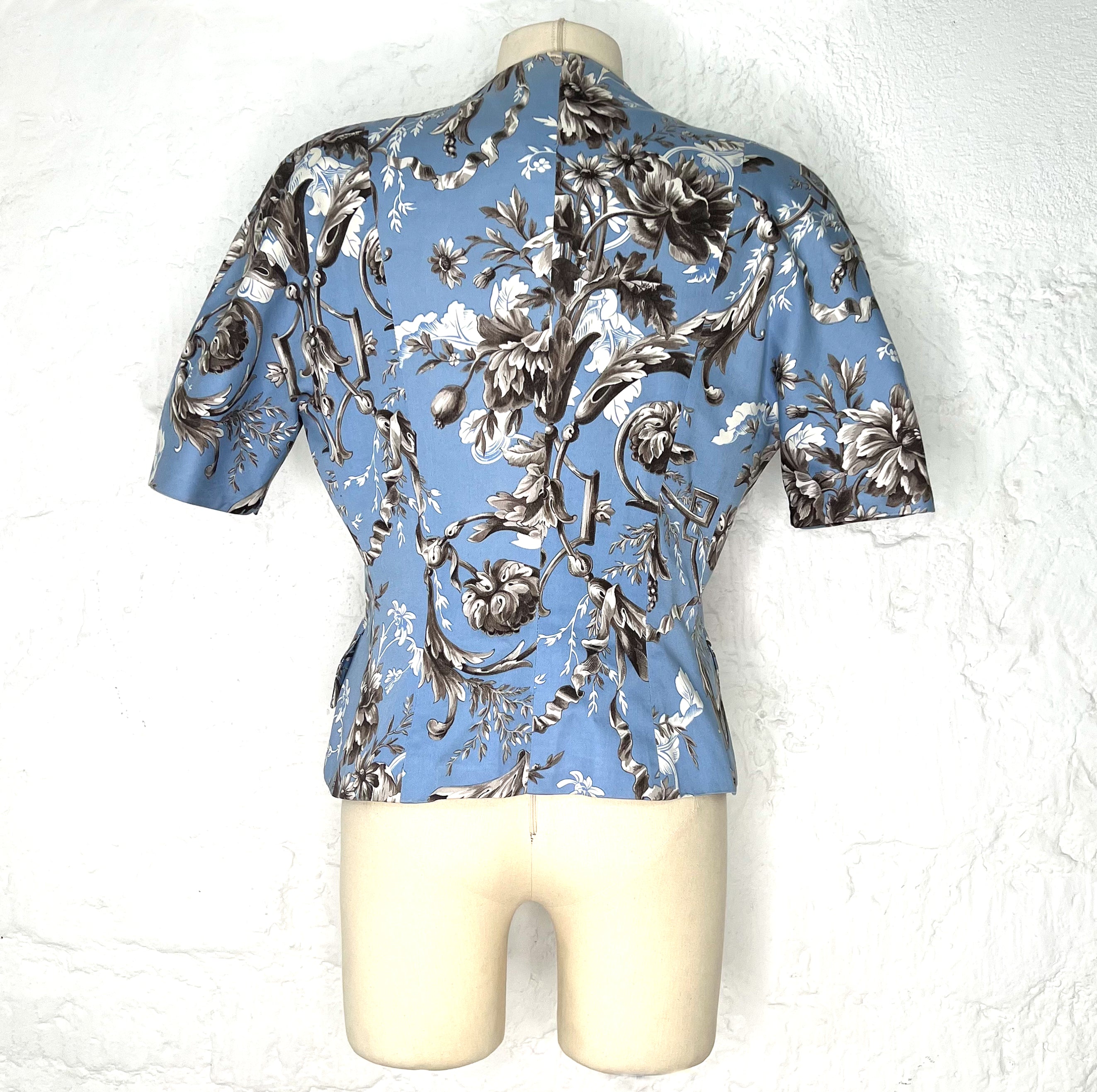 CHRISTIAN DIOR CHRISTIAN DIOR - Blue Printed Short Jacket - ALE PARIS Luxury Vintage
