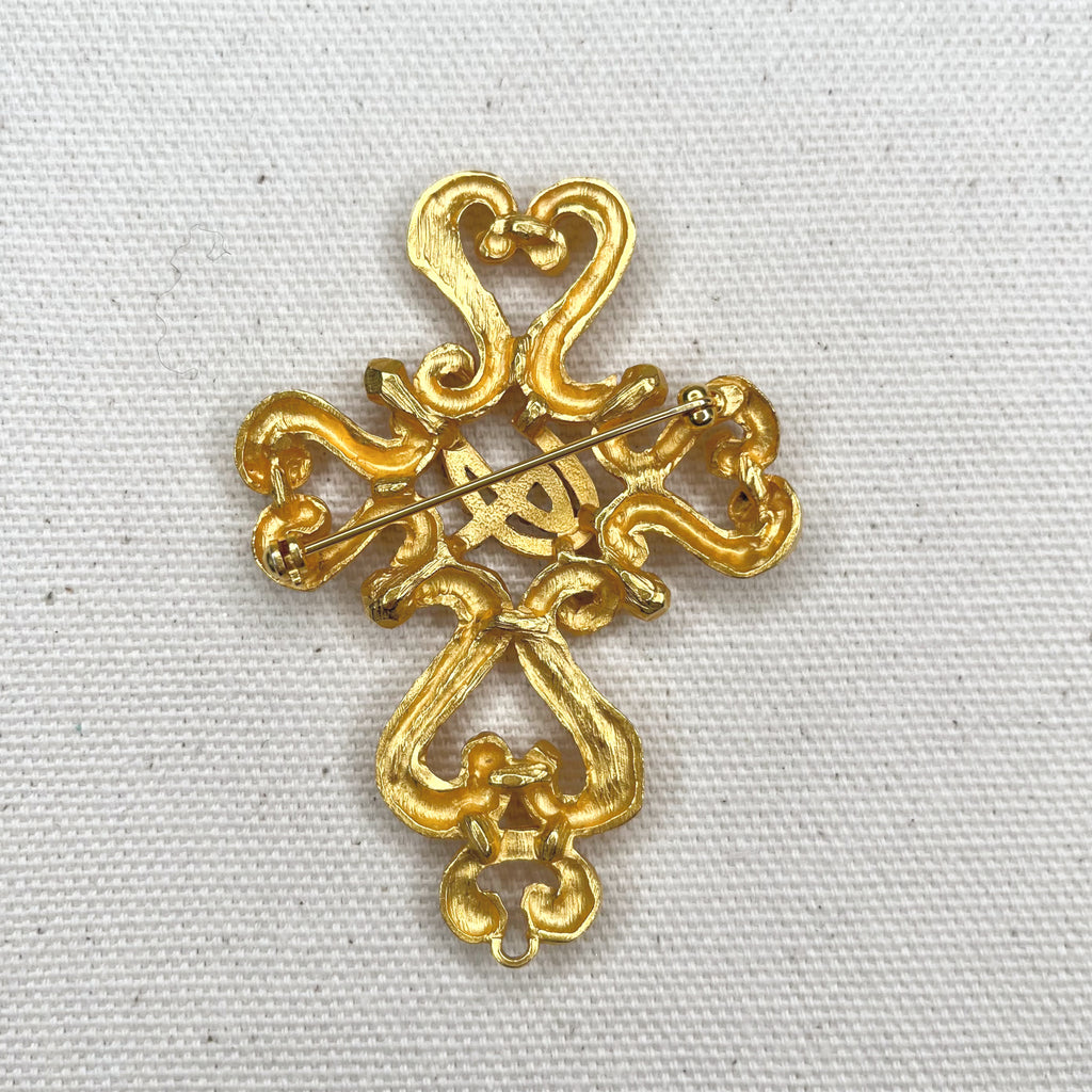CHRISTIAN LACROIX CHRISTIAN LACROIX - Cross Brooch - ALE PARIS Luxury Vintage
