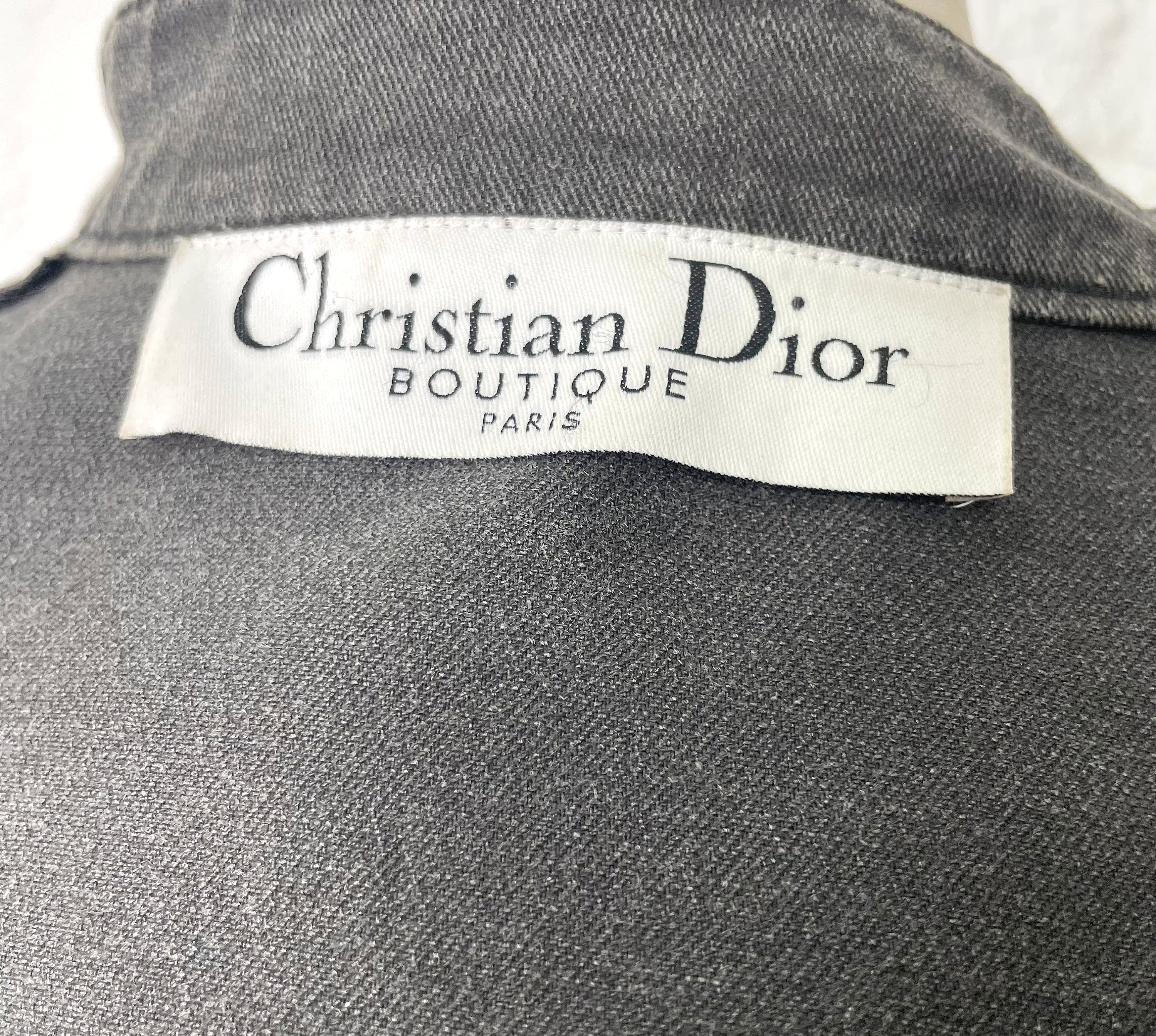 CHRISTIAN DIOR CHRISTIAN DIOR - Grey Short Denim Jacket - ALE PARIS Luxury Vintage