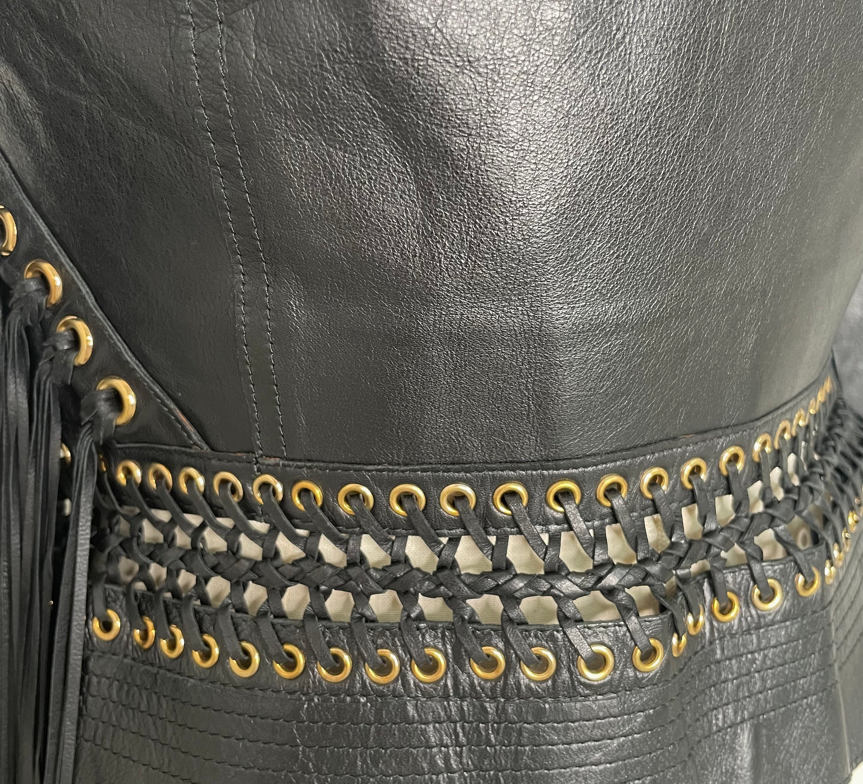 CAVALLI CAVALLI - Fringes Leather Jacket - ALE PARIS Luxury Vintage