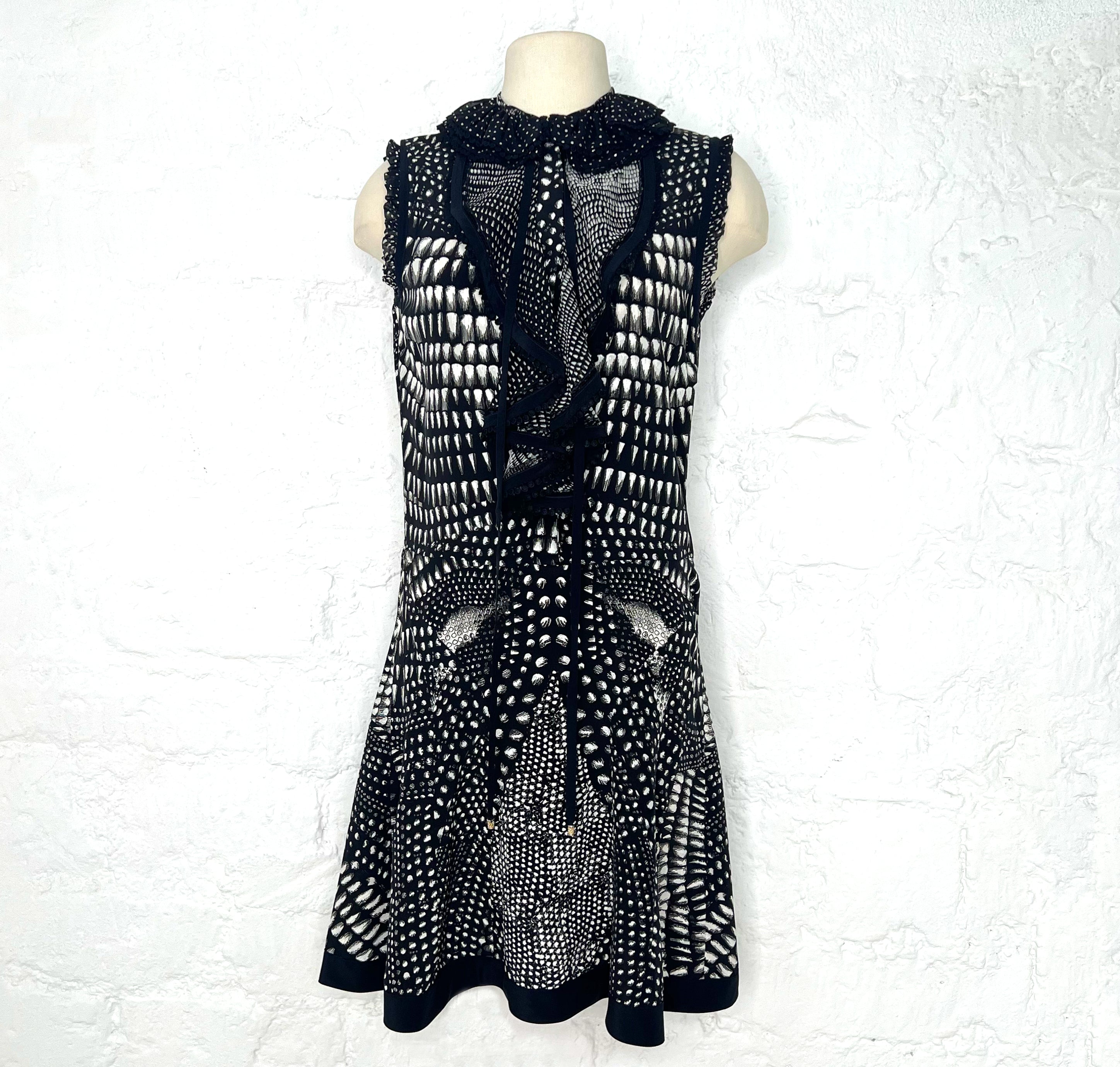 CAVALLI CAVALLI - Fluid Black And White Patterned Dress - ALE PARIS Luxury Vintage