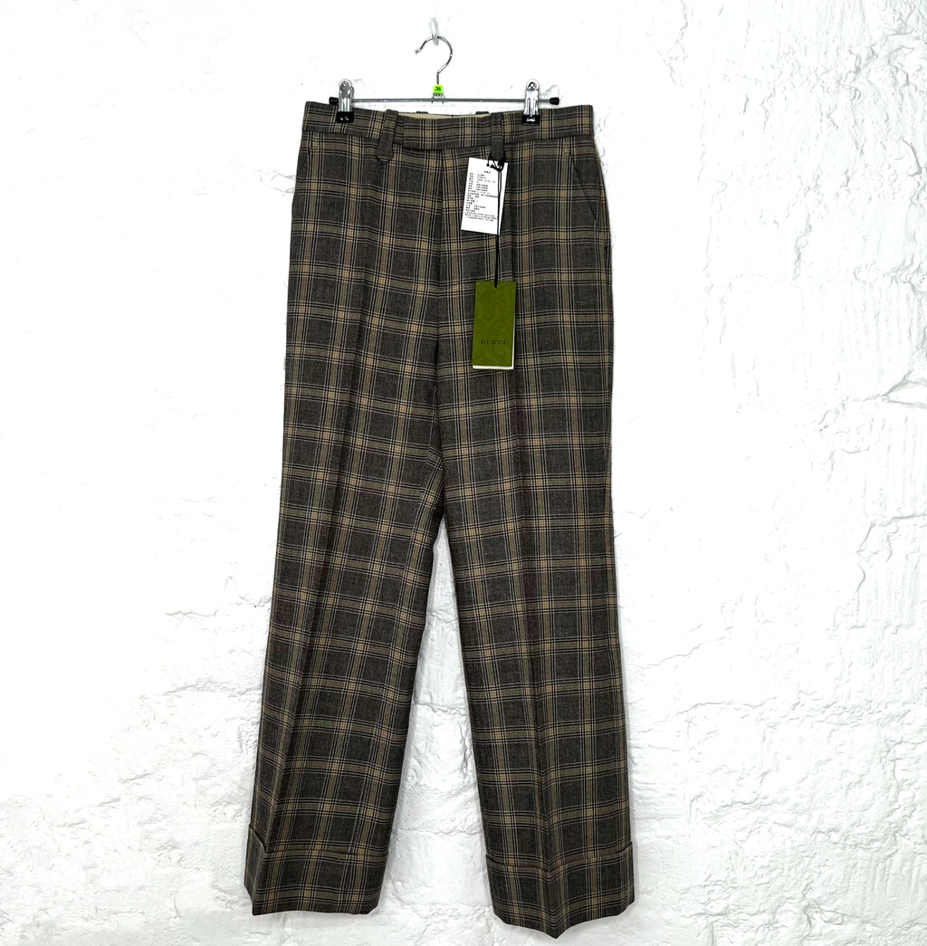 GUCCI GUCCI - Plaid Grey Pants - ALE PARIS Luxury Vintage