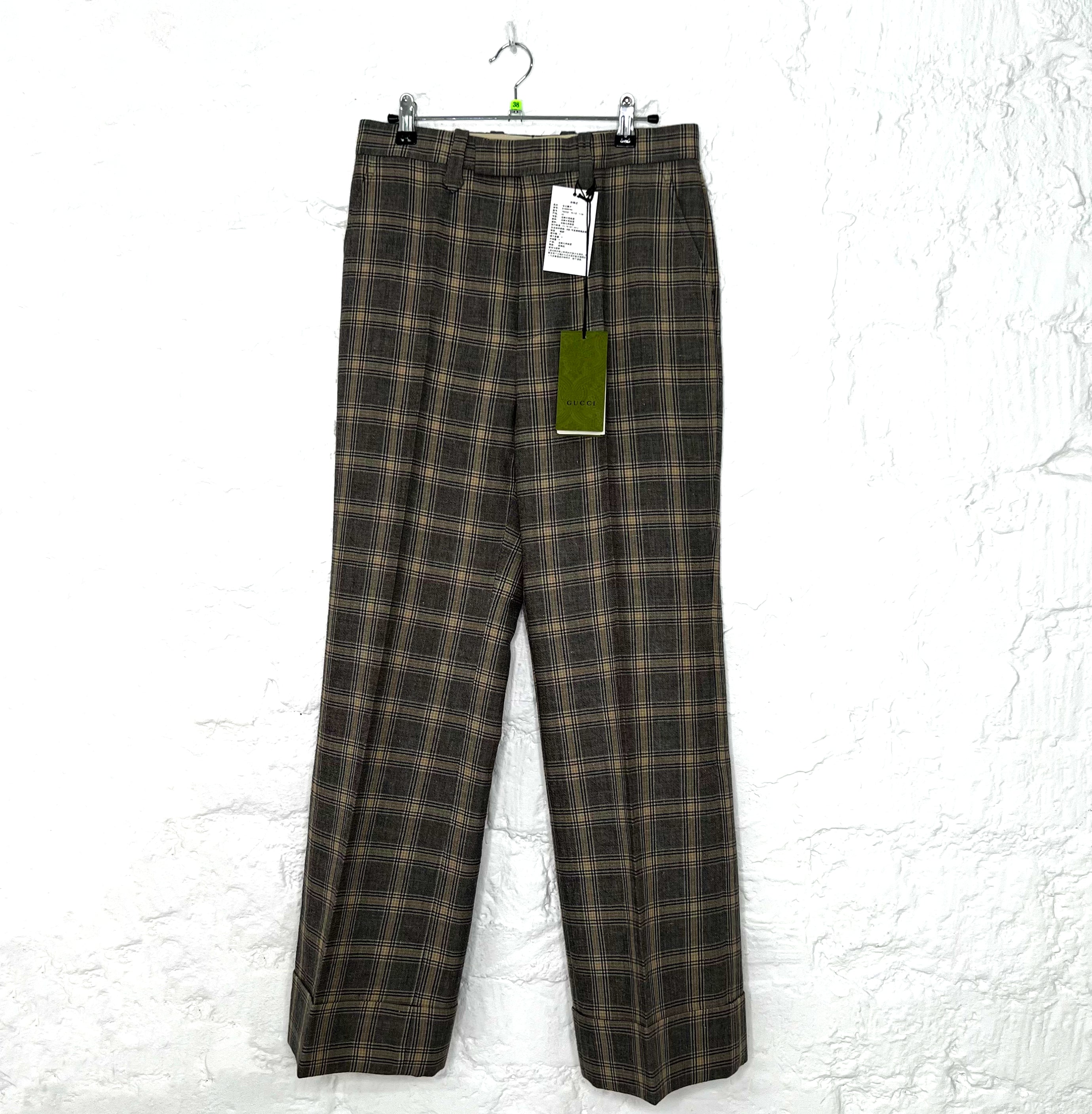 GUCCI GUCCI - Plaid Grey Pants - ALE PARIS Luxury Vintage