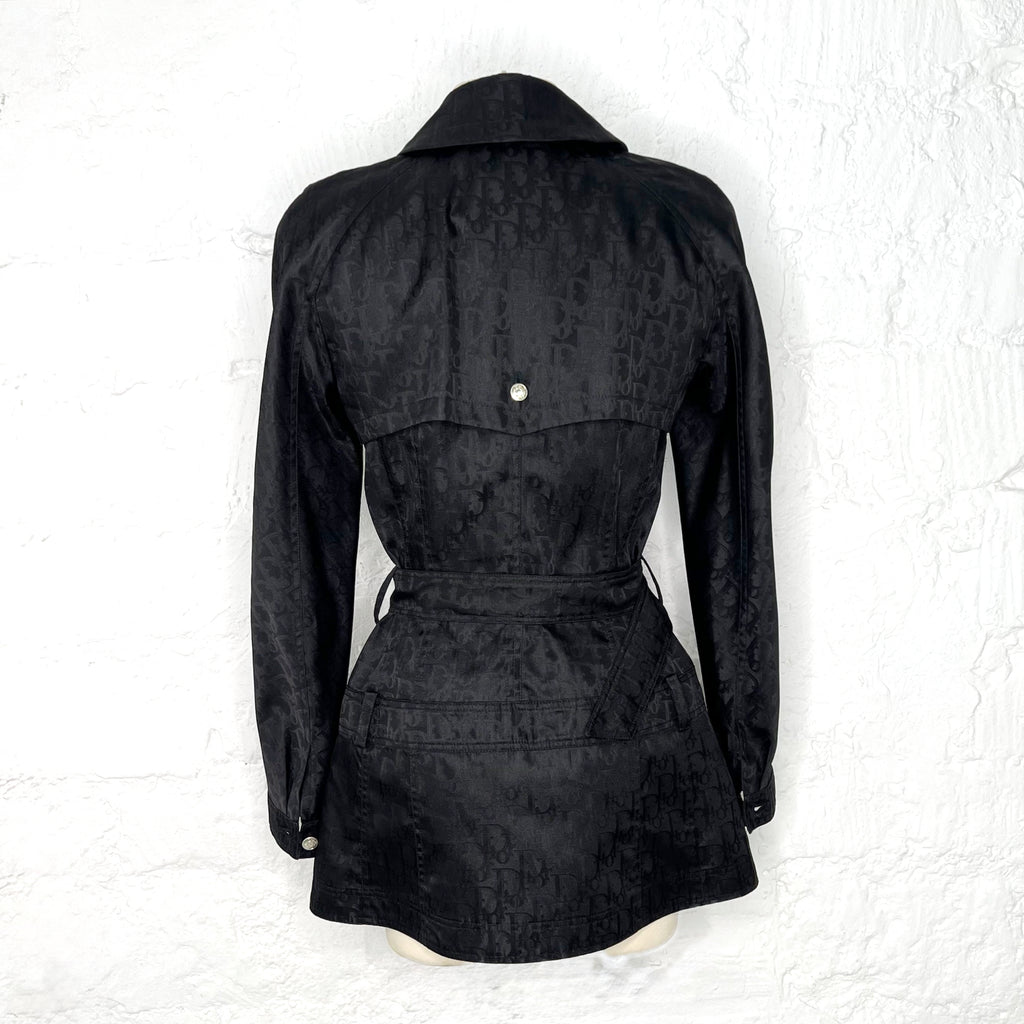 CHRISTIAN DIOR - Black monogram trench-coat - ALE PARIS Luxury Vintage