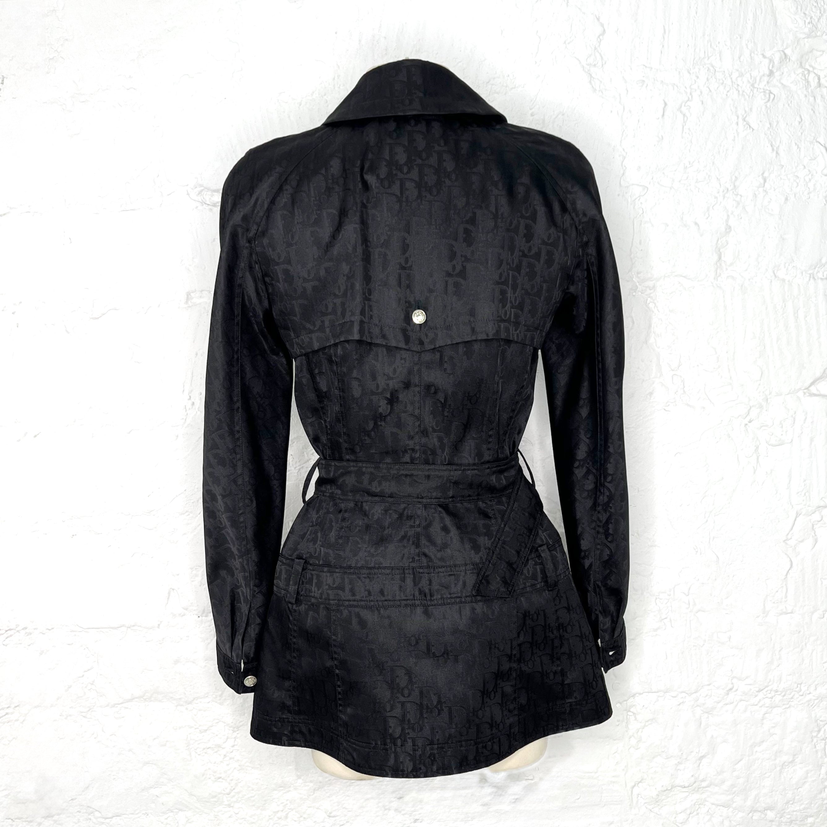 CHRISTIAN DIOR - Black monogram trench-coat - ALE PARIS Luxury Vintage