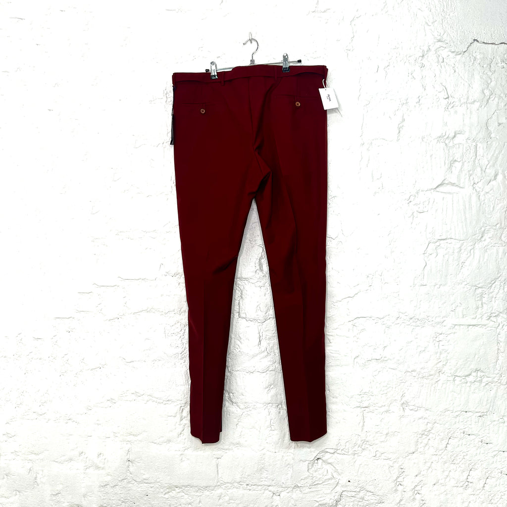 PRADA PRADA - Red Pleat Straight Cut Pants - ALE PARIS Luxury Vintage