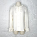 CELINE CELINE - White Long Sleeve With Ruffled Collar - ALE PARIS Luxury Vintage