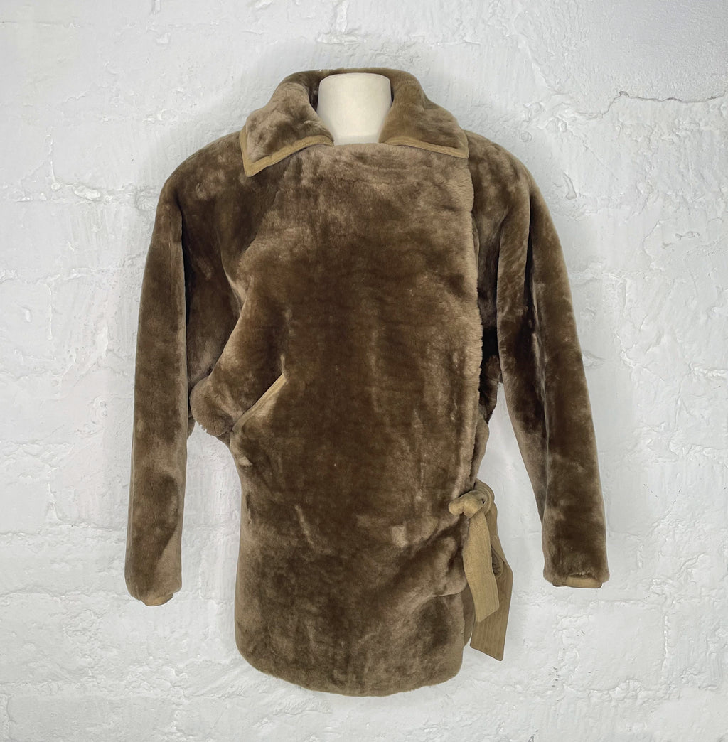 VERSACE VERSACE - Light Brown Fur Coat - ALE PARIS Luxury Vintage