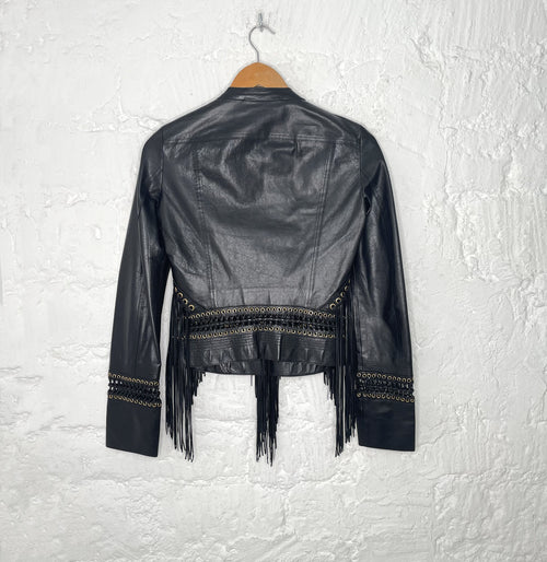 CAVALLI CAVALLI - Fringes Leather Jacket - ALE PARIS Luxury Vintage