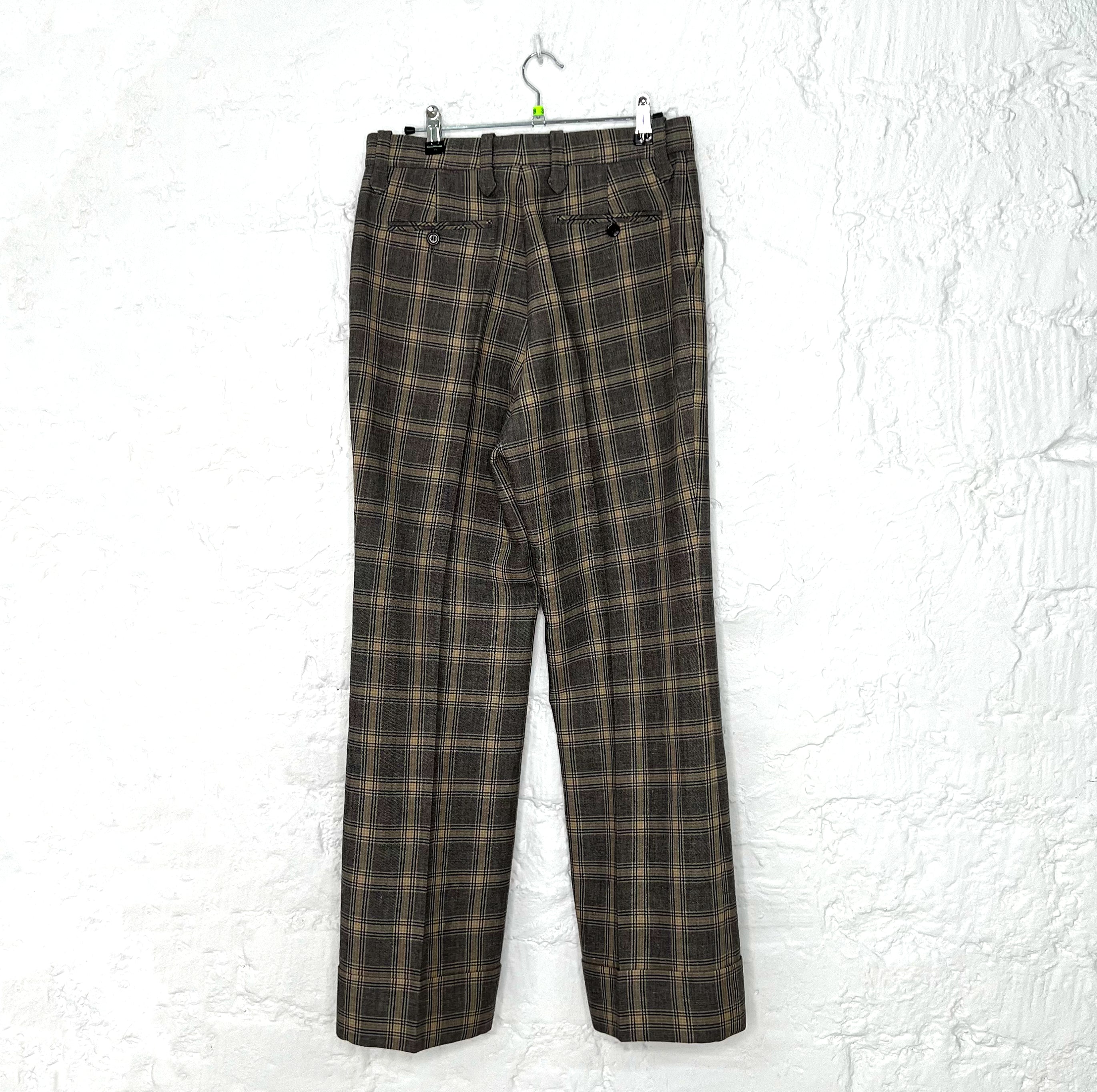 GUCCI GUCCI - Plaid Grey Pants - ALE PARIS Luxury Vintage