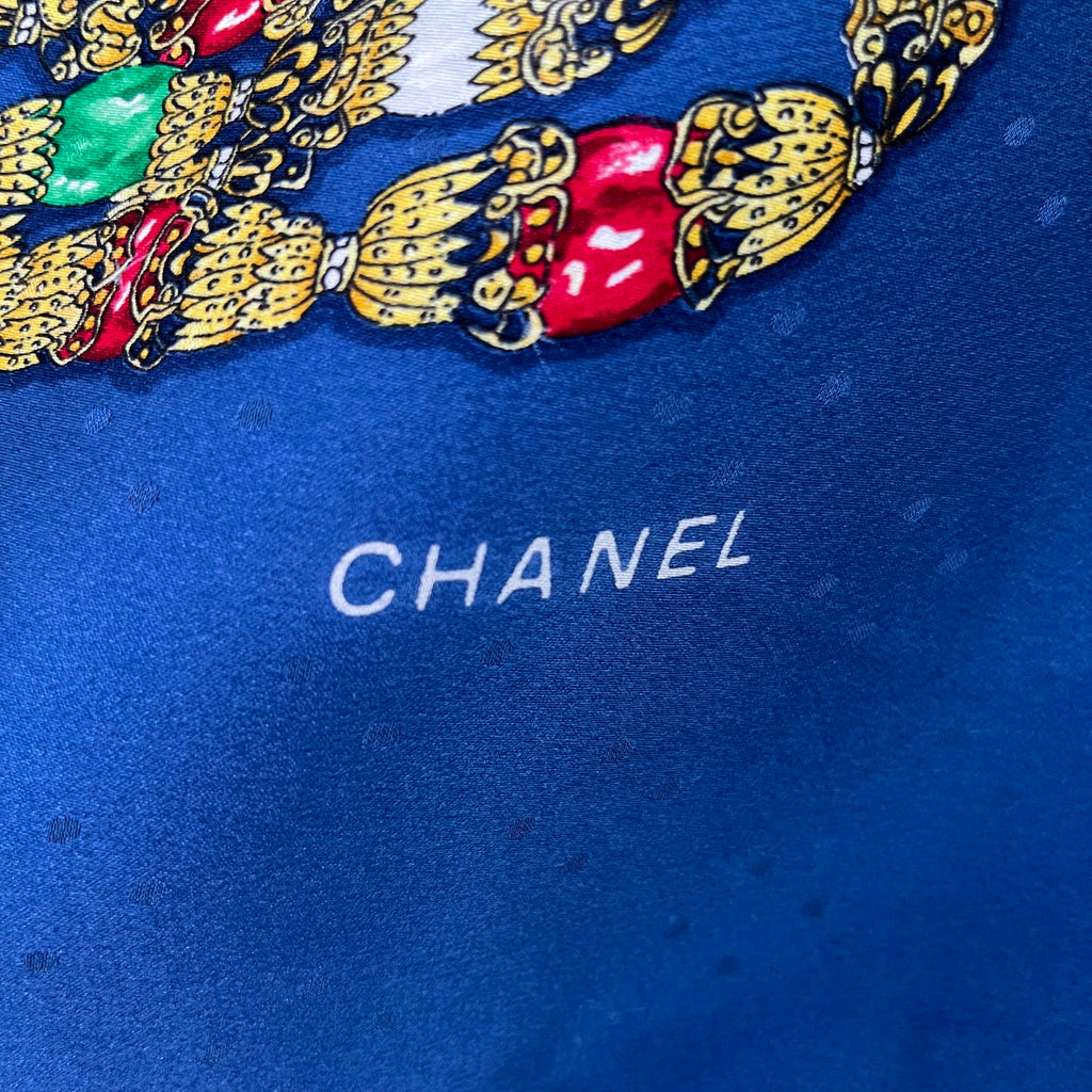 CHANEL CHANEL - Blue Scarf - ALE PARIS Luxury Vintage