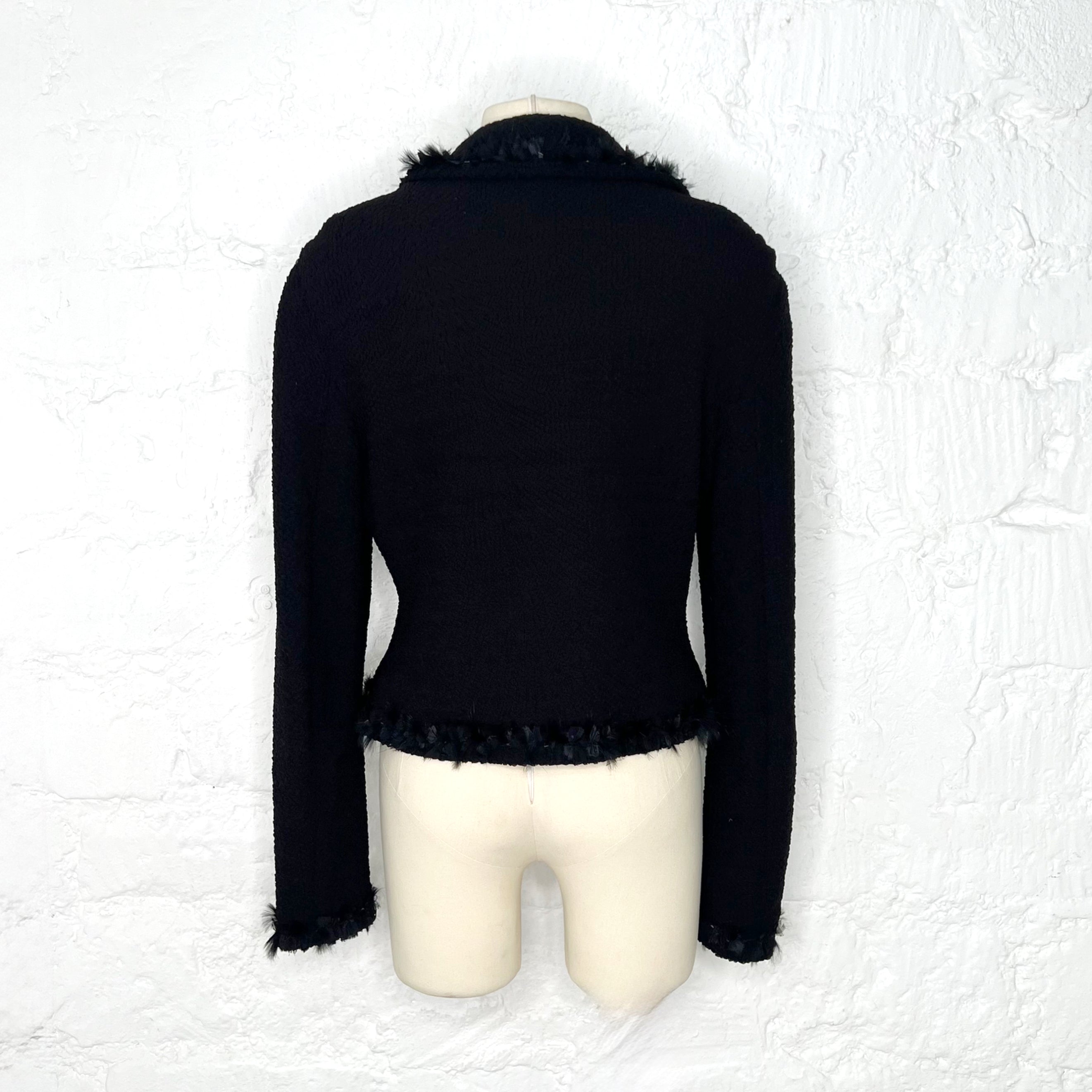 CHRISTIAN DIOR - Black wool frayed extensible jacket - ALE PARIS Luxury Vintage