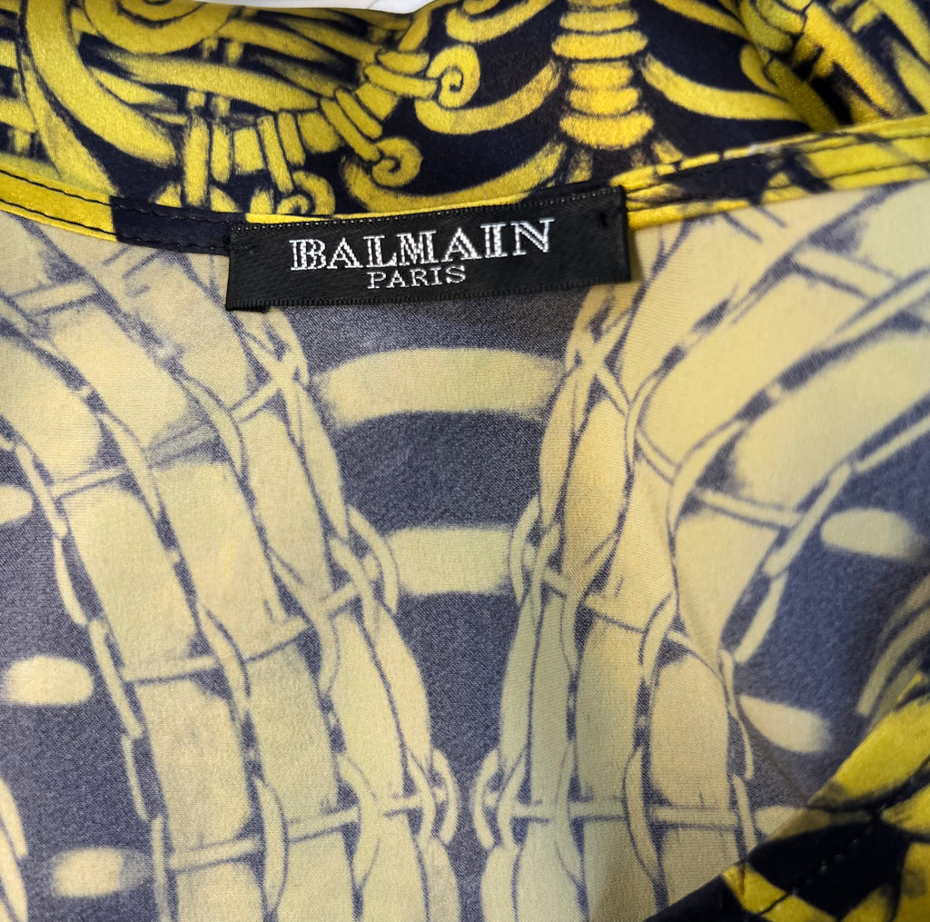 BALMAIN BALMAIN - Black And Yellow Printed Tank Top - ALE PARIS Luxury Vintage