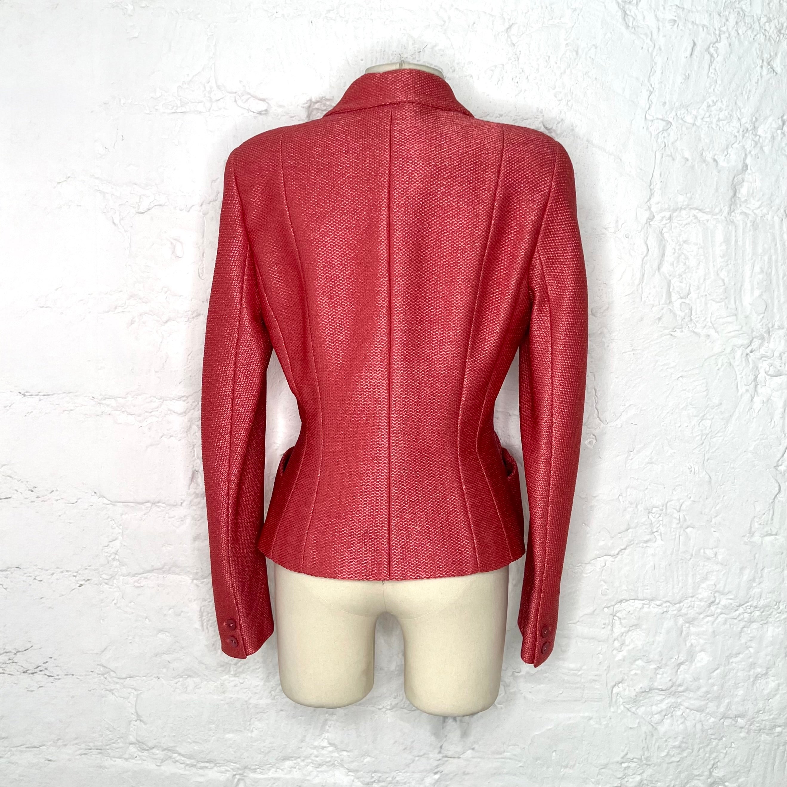 CHRISTIAN DIOR - Pink raphia jacket