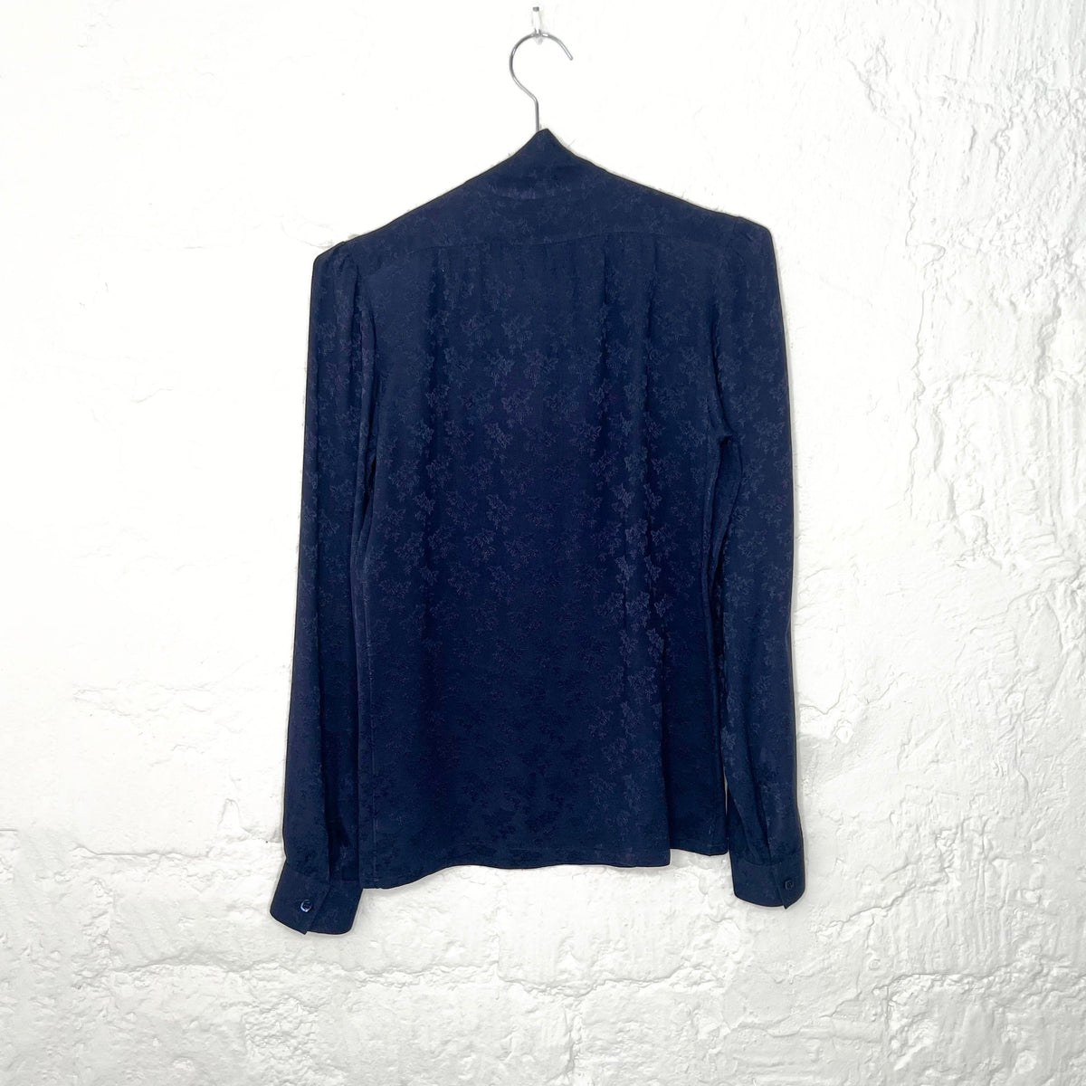 YVES SAINT LAURENT - Navy blue shirt with knotted collar