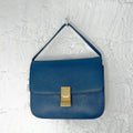 CELINE - Blue leather shoulder bag