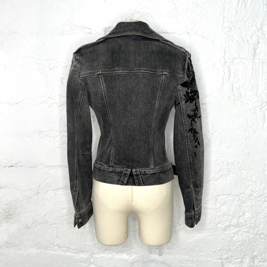 CHRISTIAN DIOR - Dark grey perfecto with embroidery