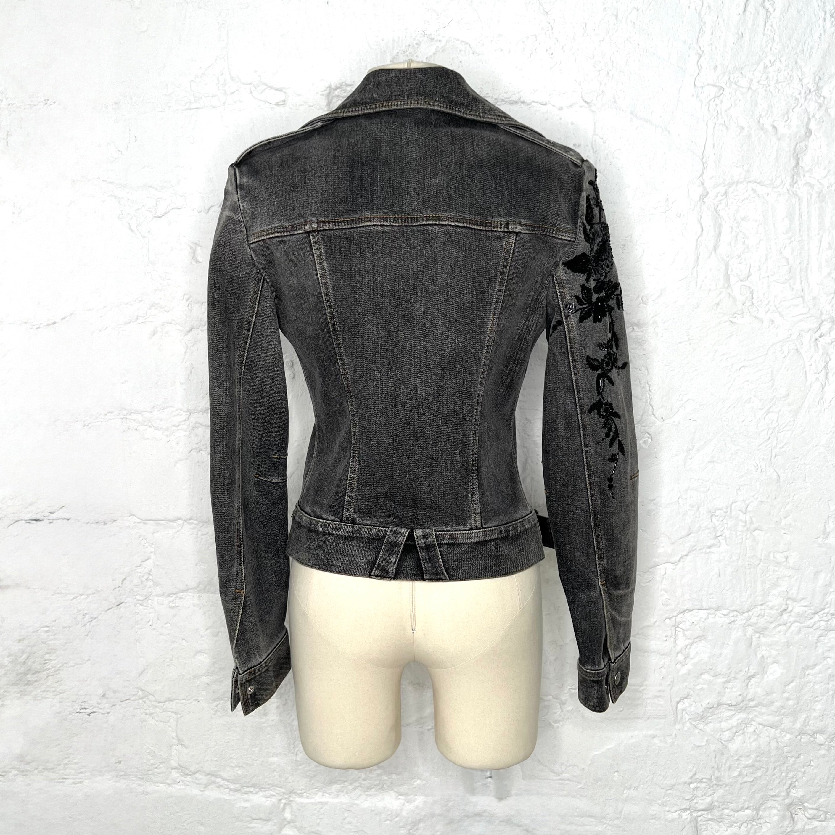 CHRISTIAN DIOR - Dark grey perfecto with embroidery
