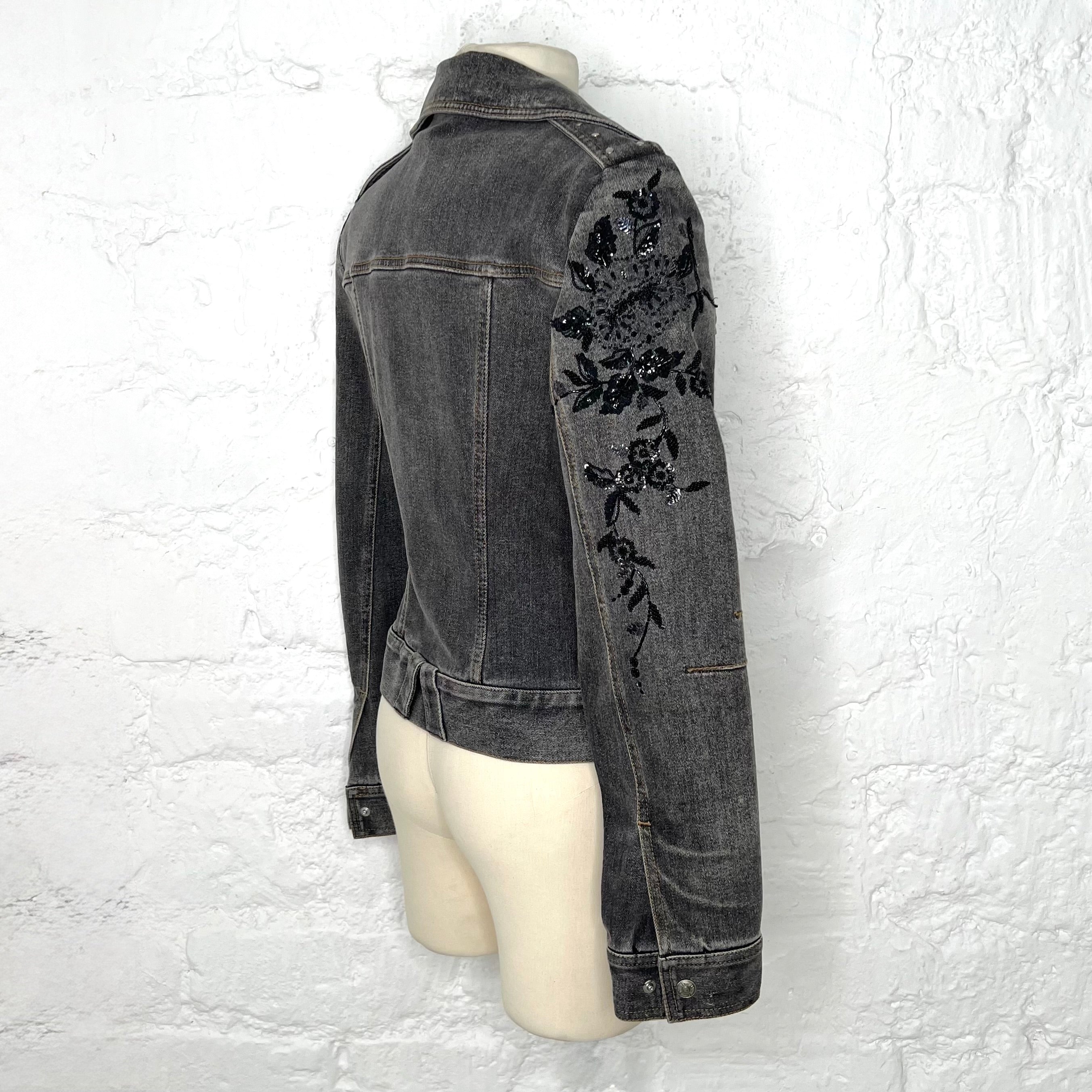 CHRISTIAN DIOR - Dark grey perfecto with embroidery