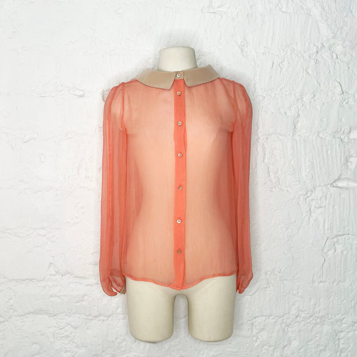 MIU MIU - Orange shirt with button-down collar