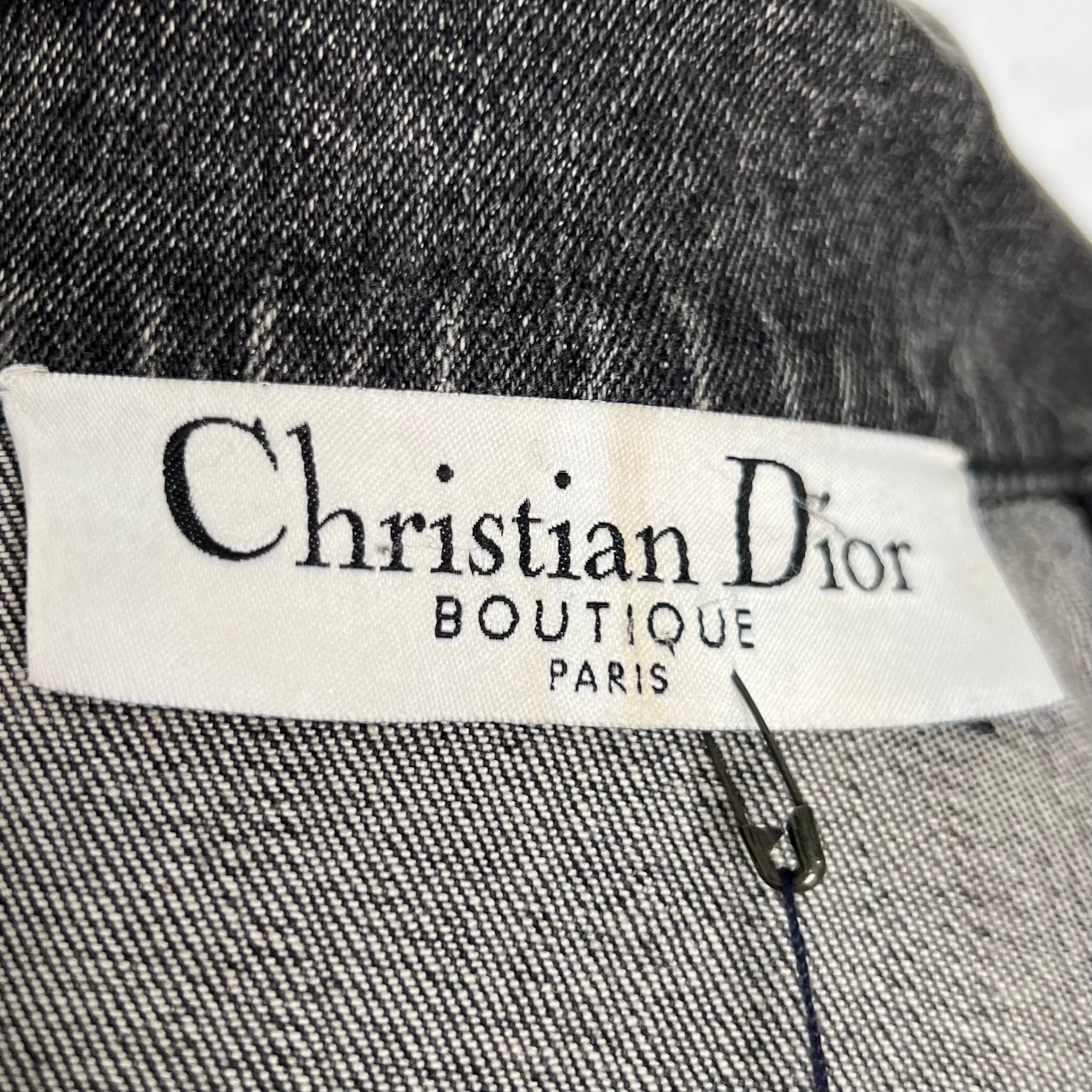 CHRISTIAN DIOR - Dark grey perfecto with embroidery