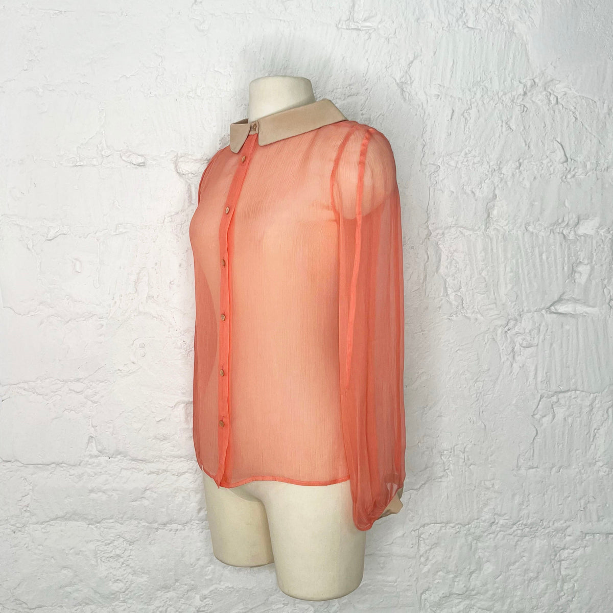 MIU MIU - Orange shirt with button-down collar