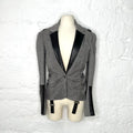 CHRISTIAN DIOR - Grey with leather patches blazer