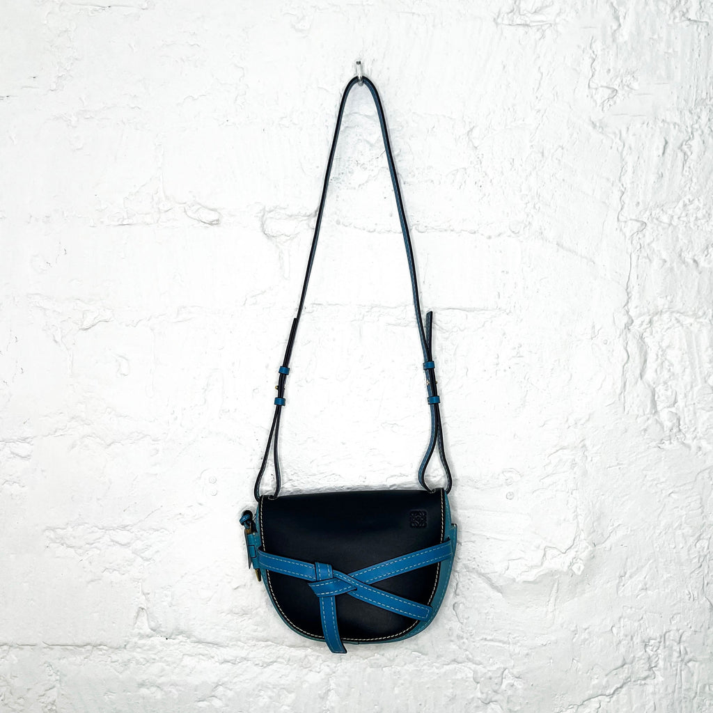 LOEWE - Blue leather gate shoulder bag