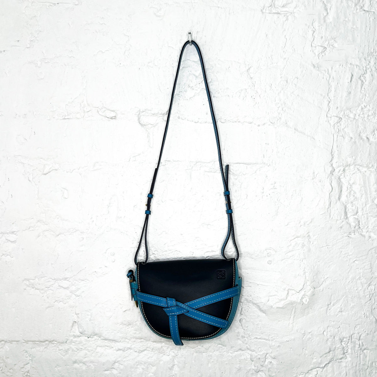 LOEWE - Blue leather gate shoulder bag