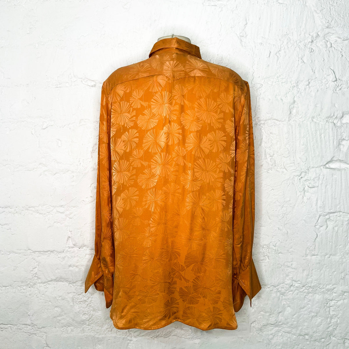 YVES SAINT LAURENT - orange shirt with floral pattern