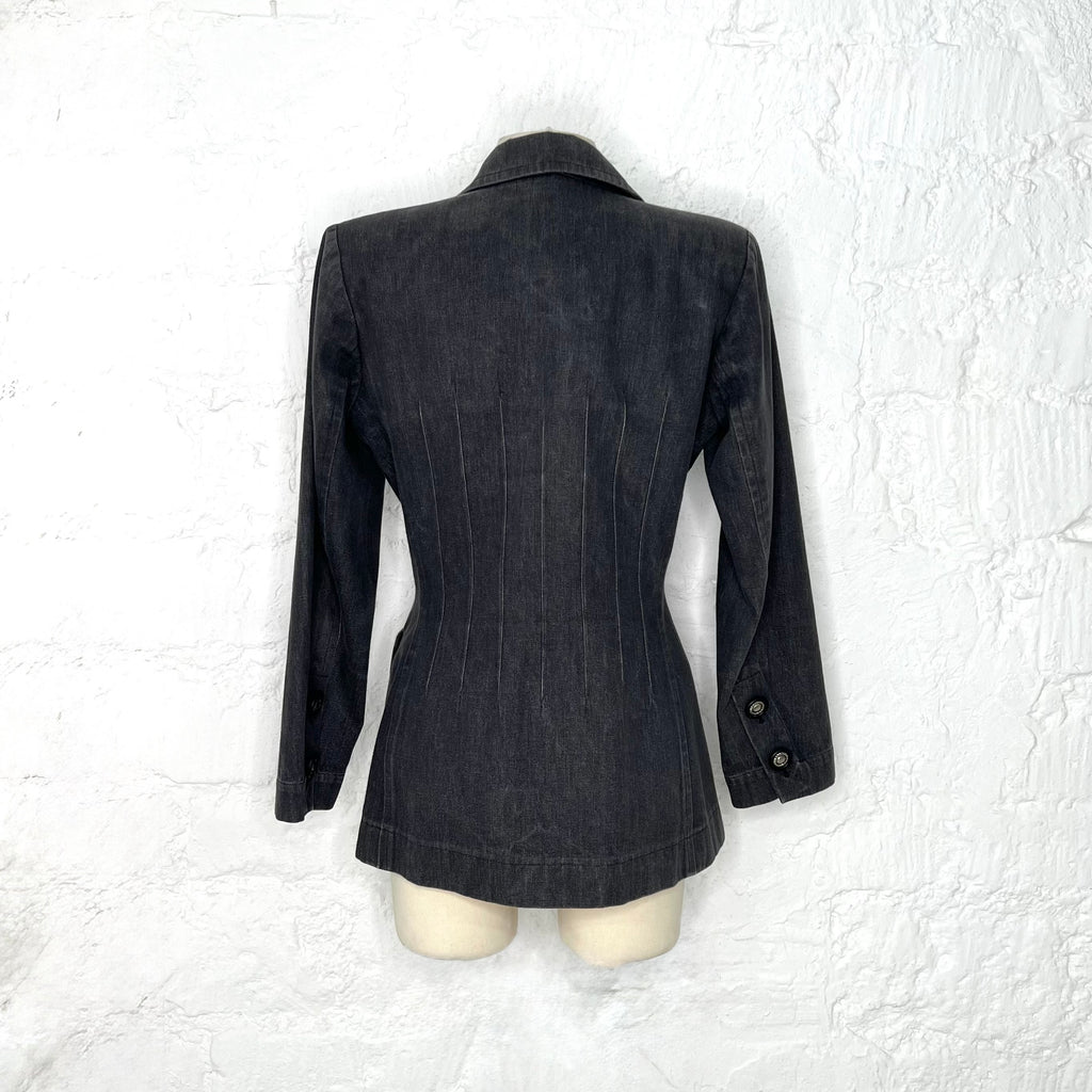 YVES SAINT LAURENT - Dark grey denim jacket