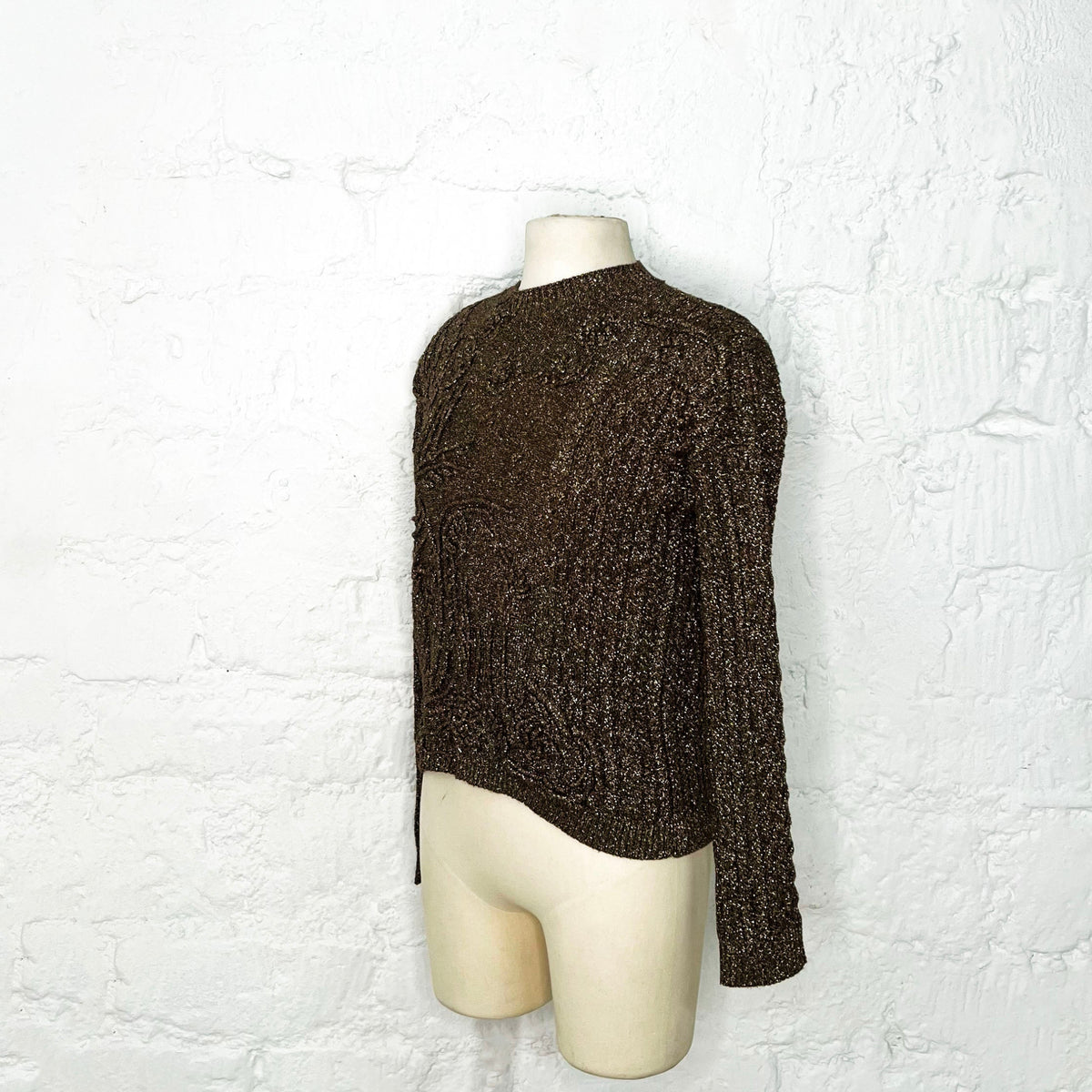 CHRISTIAN DIOR - Bronze Sweater metallic reflections