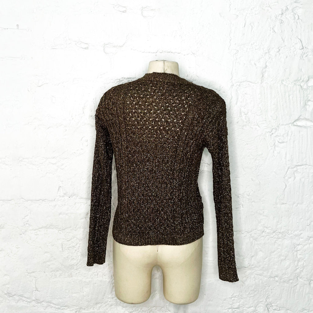 CHRISTIAN DIOR - Bronze Sweater metallic reflections