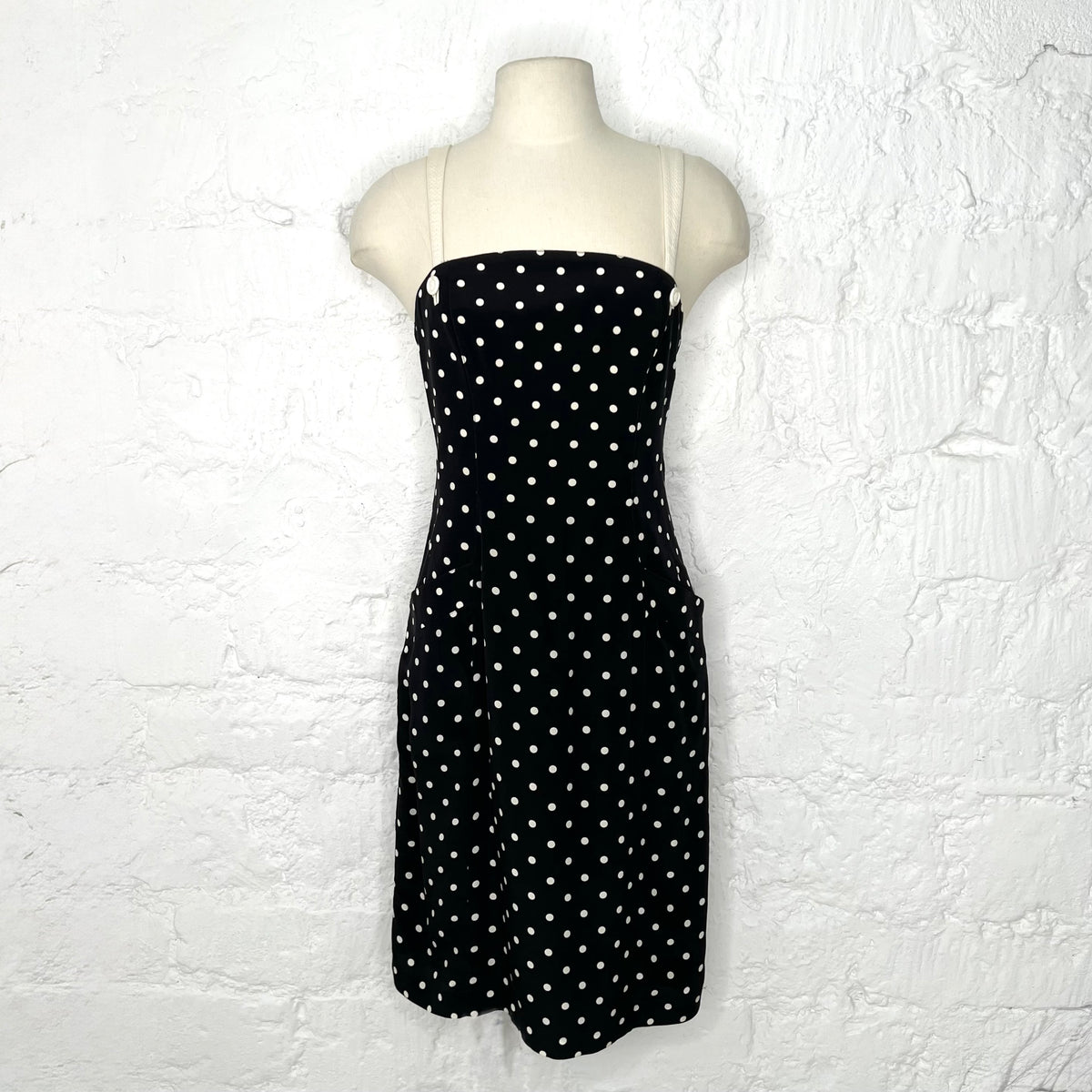 THIERRY MUGLER - Black polka dot dress