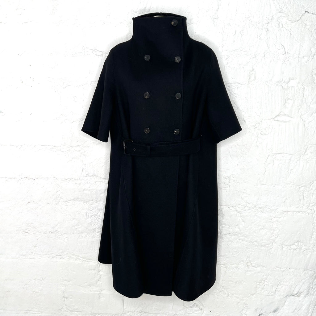 CHRISTIAN DIOR - Black double-breasted poncho