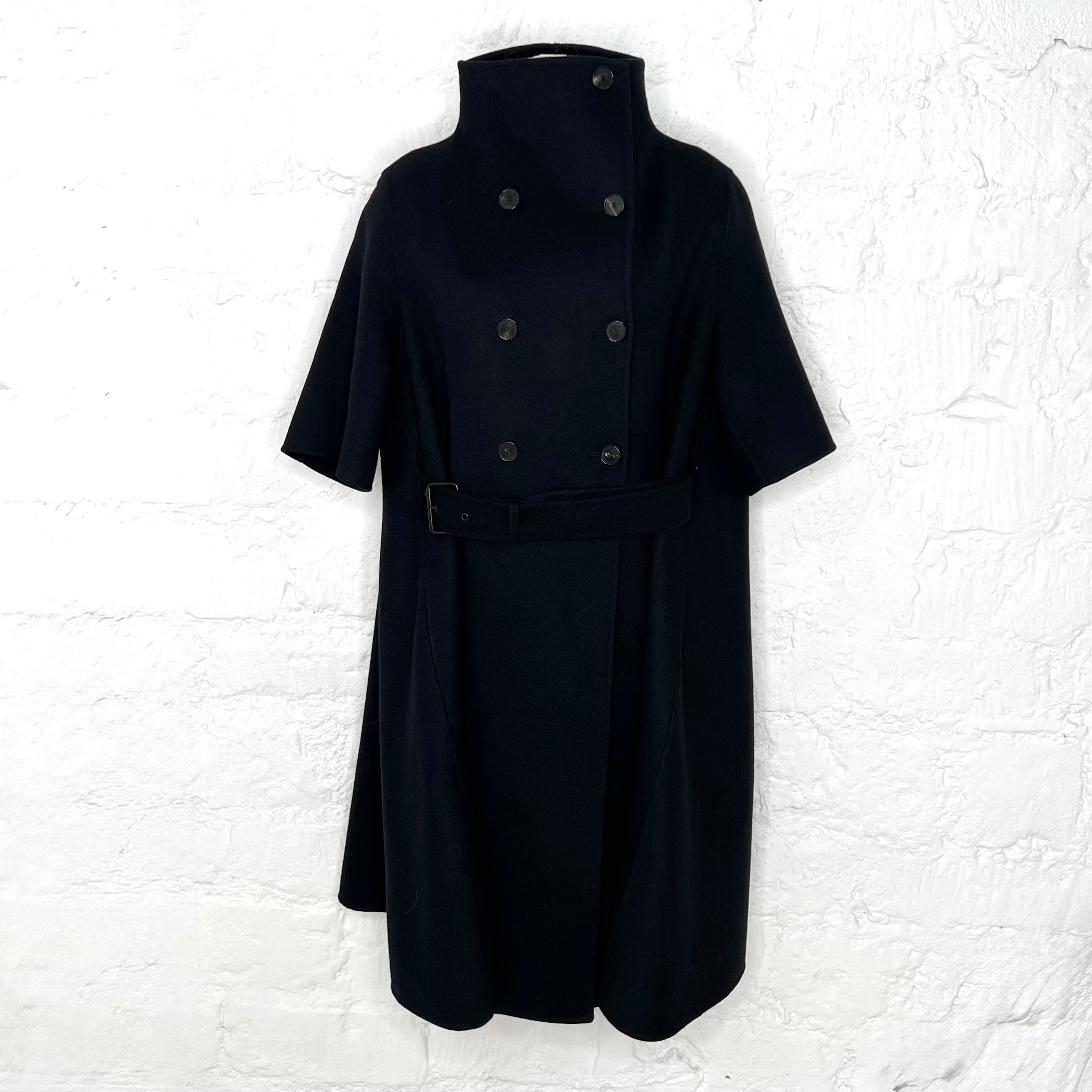 CHRISTIAN DIOR - Black double-breasted poncho