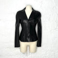 FERRAGAMMO - Black leather blazer jacket