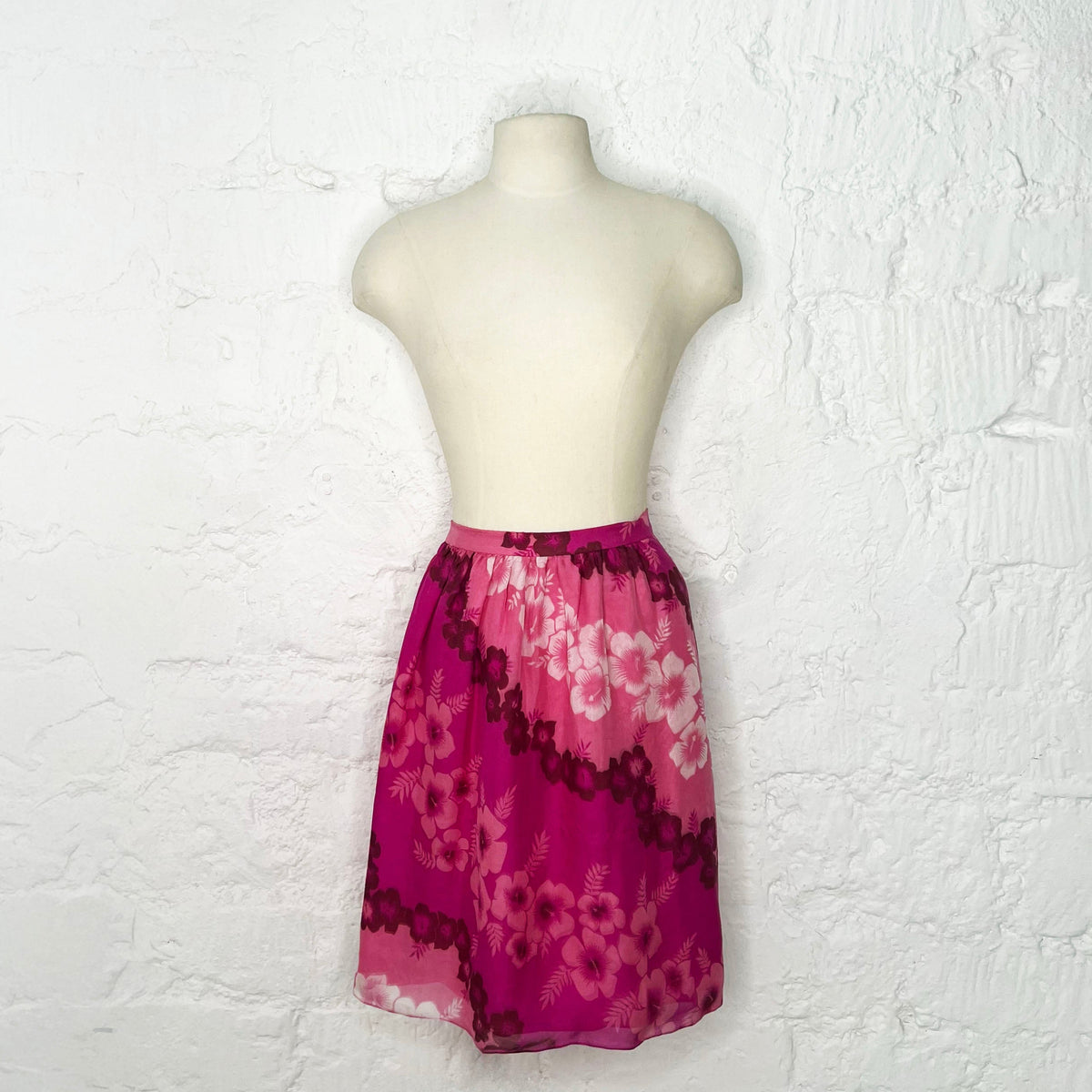 CHRISTIAN DIOR - Pink and fuchsia floral midi skirt