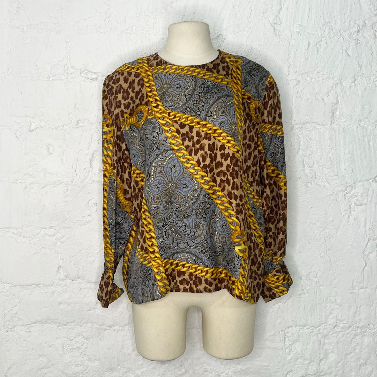 CÉLINE - léopard pattern top with golden chains
