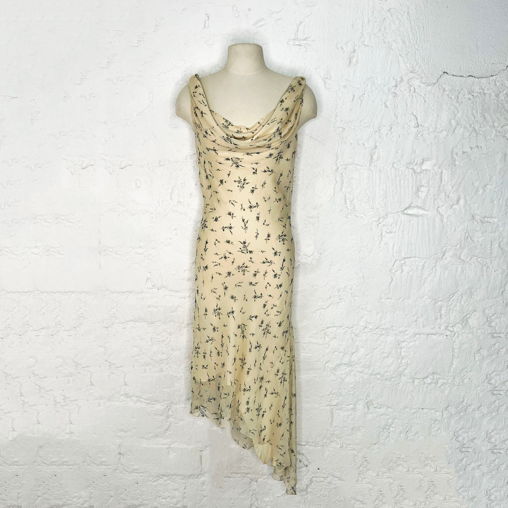 CÉLINE - asymmetrical nightie dress in ecru color